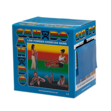 CanDo Low Powder Exercise Band Rolls, 50 yard, Blue, Heavy - Image 1