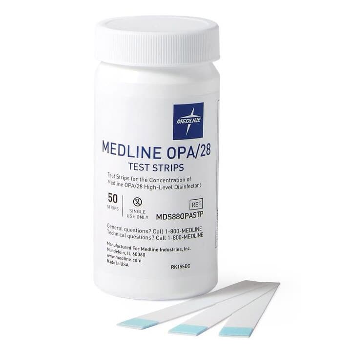 Medline Opa Disinfectant Test Strip - Bottle of 50 - Image 1