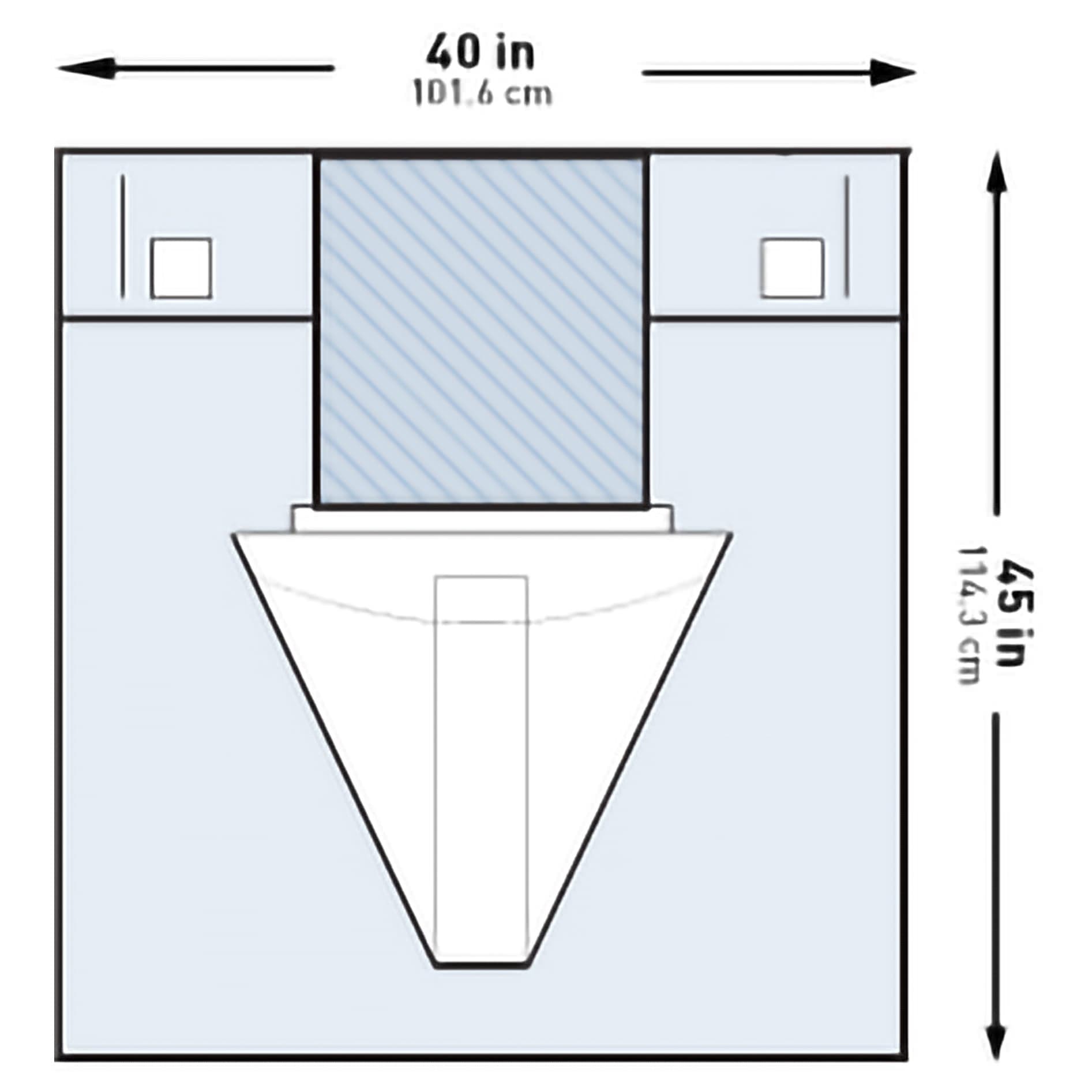 McKesson Blue Obstetrics and Gynecology Drape, 40 W x 45 L Inch - Image 1
