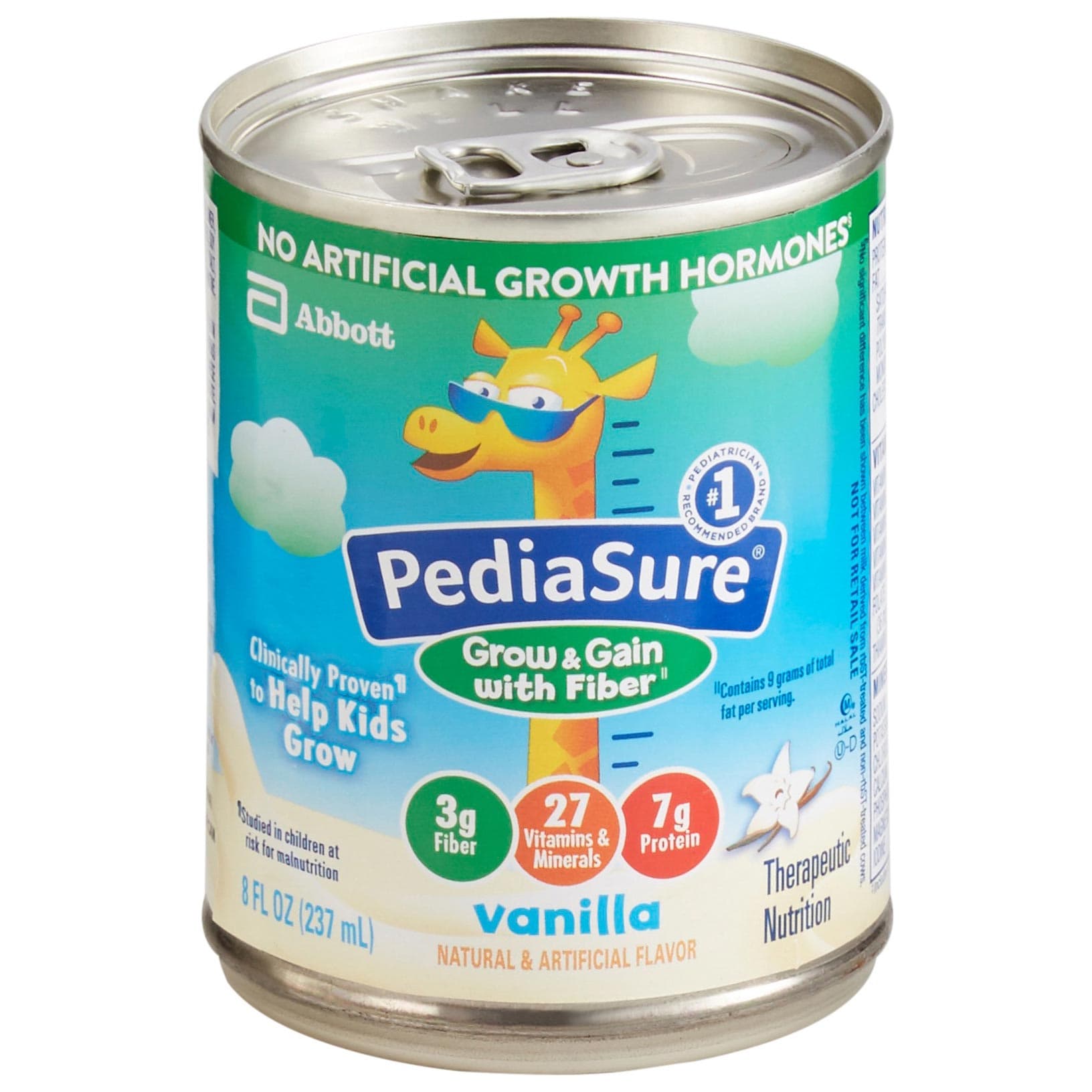PediaSure Grow & Gain Therapeutic Nutrition Shake with Fiber, Vanilla, 8 oz - Each - Image 1