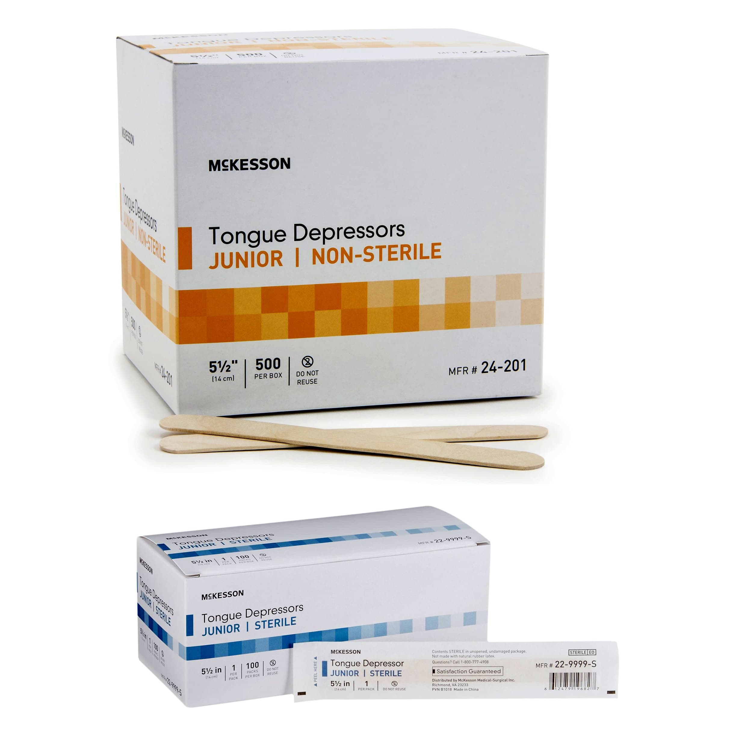 McKesson Junior Unflavored Tongue Depressors, 5-1/2 Inch - Image 1