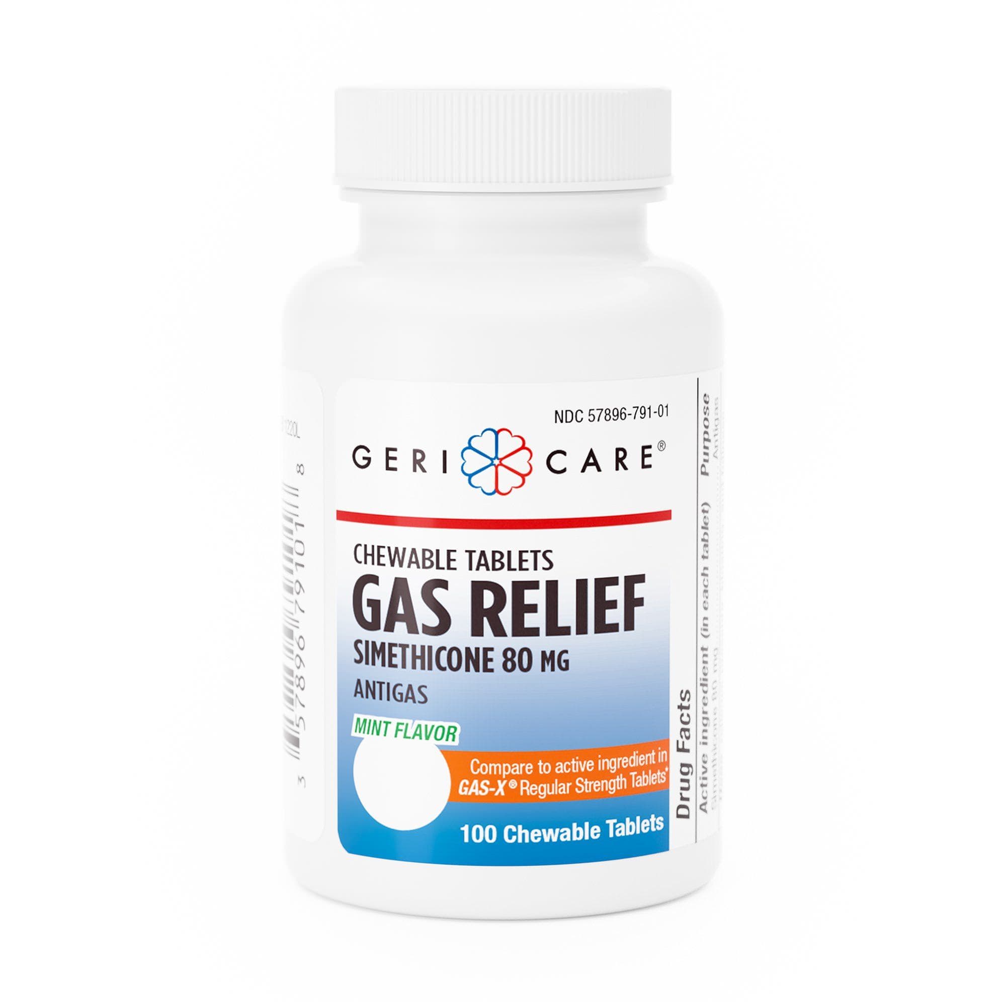 Geri-Care Gas Relief Chewable Tablet,80 mg - Bottle of 100 - Image 1