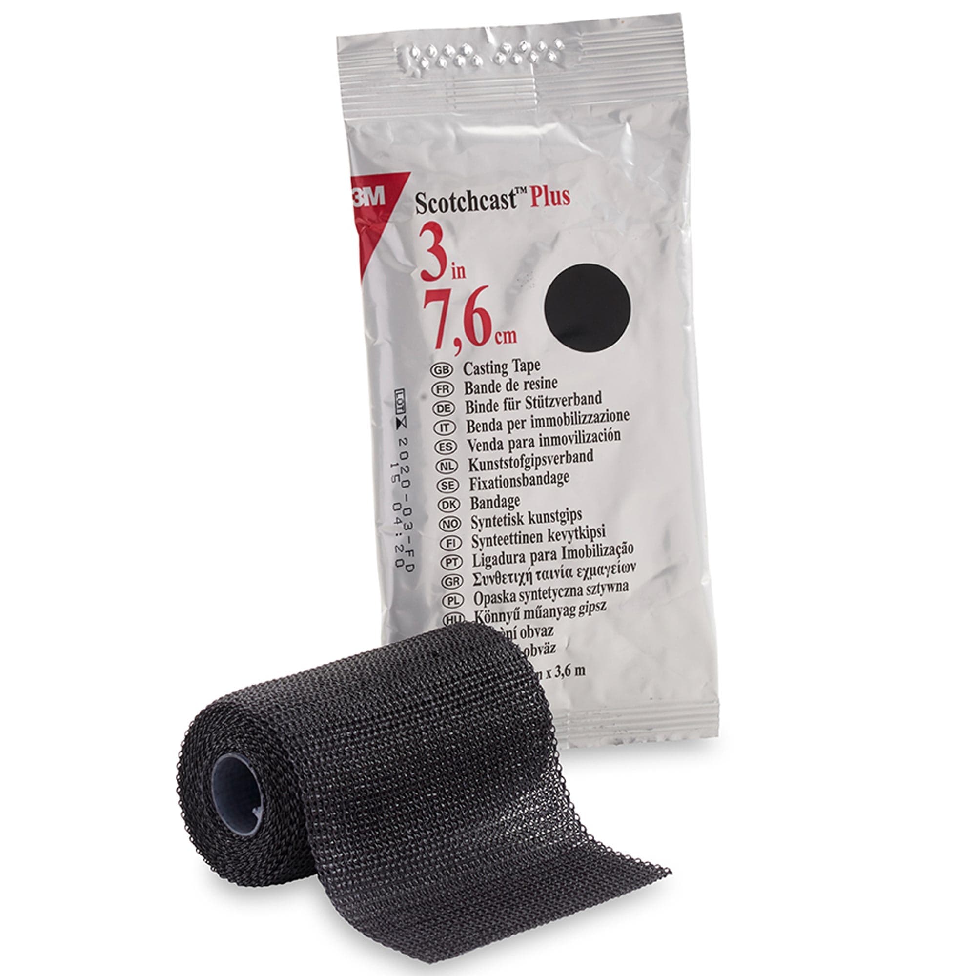 3M Scotchcast Plus Cast Tape, 3 Inch X 4 Yard, Black - Each - Image 1