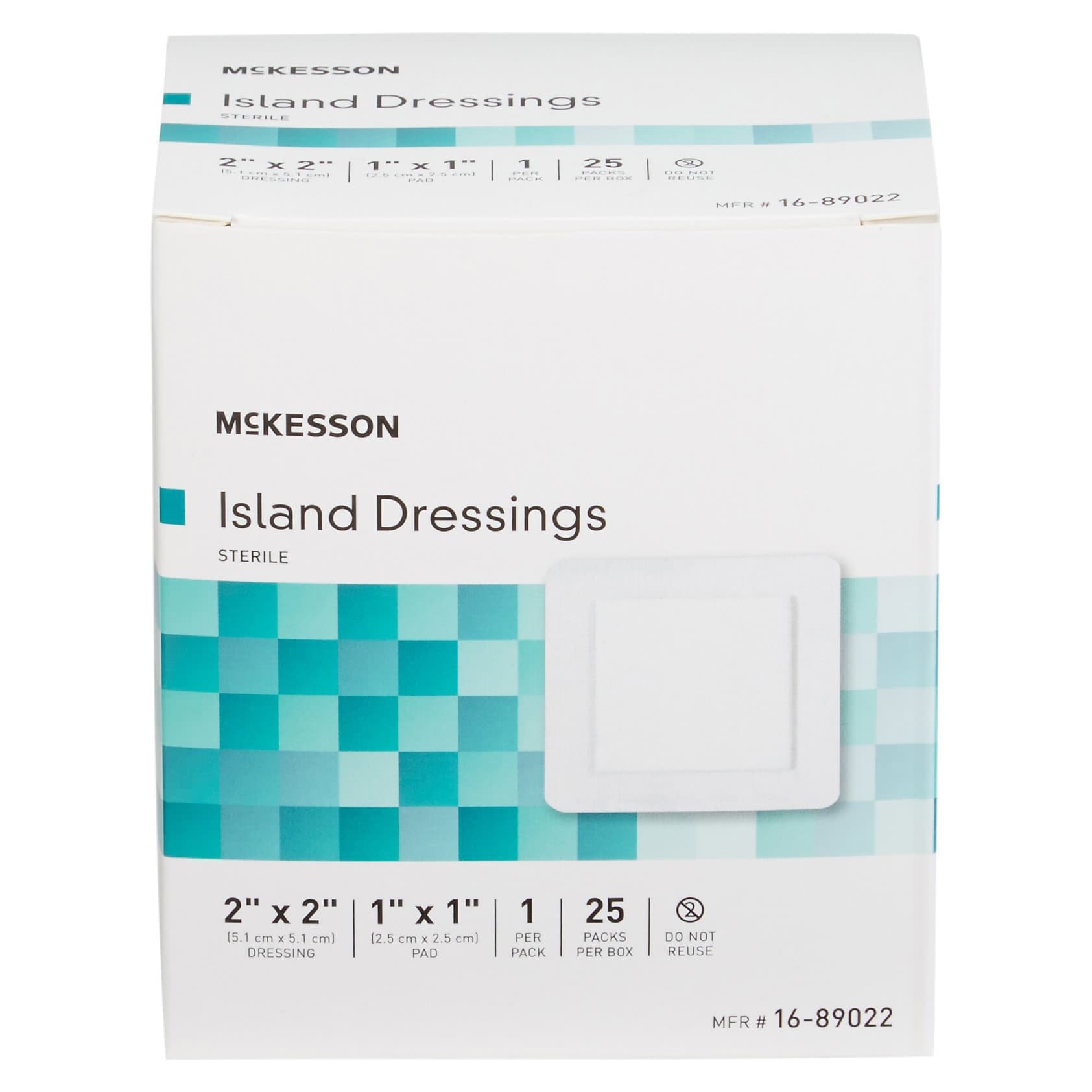 McKesson Adhesive Island Dressing, 2 x 2 Inch - Box of 25 - Image 1