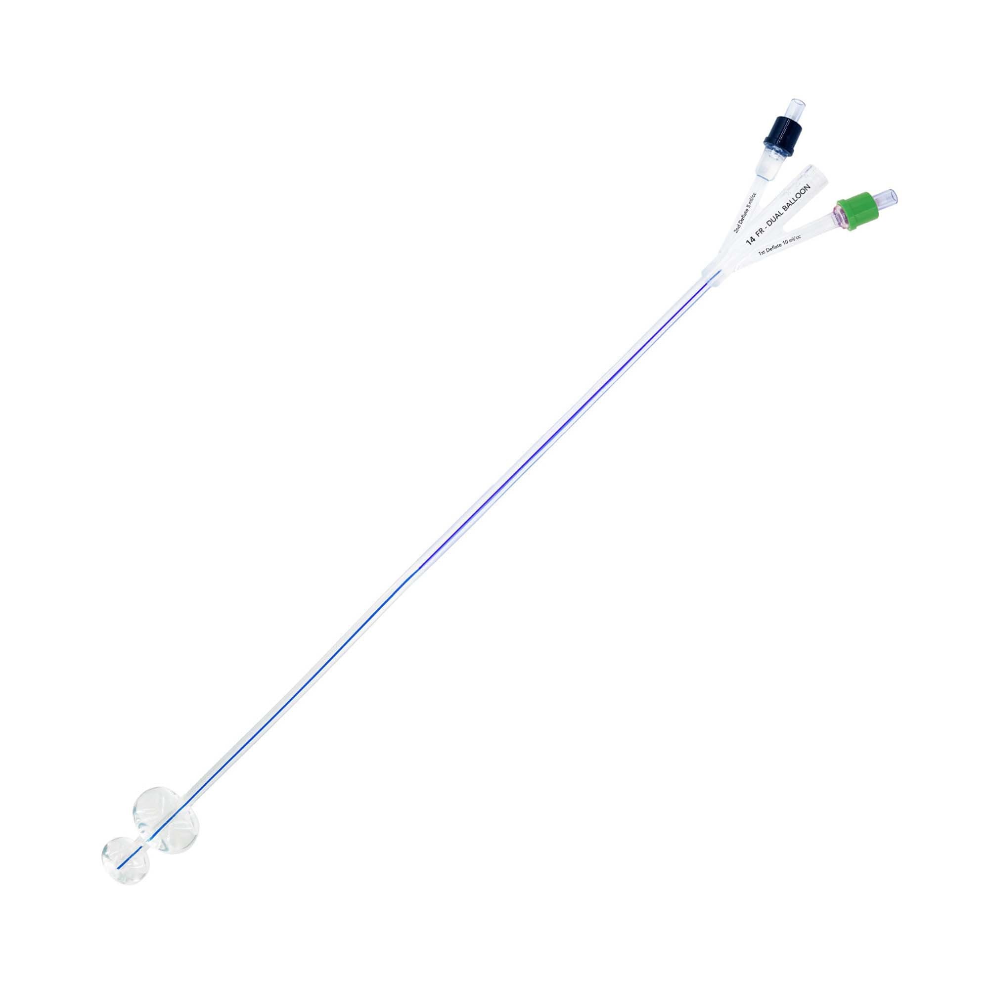 TruCath Duo 100% Silicone Dual-Balloon 2-Way Foley Catheter, 14 Fr - Each - Image 1