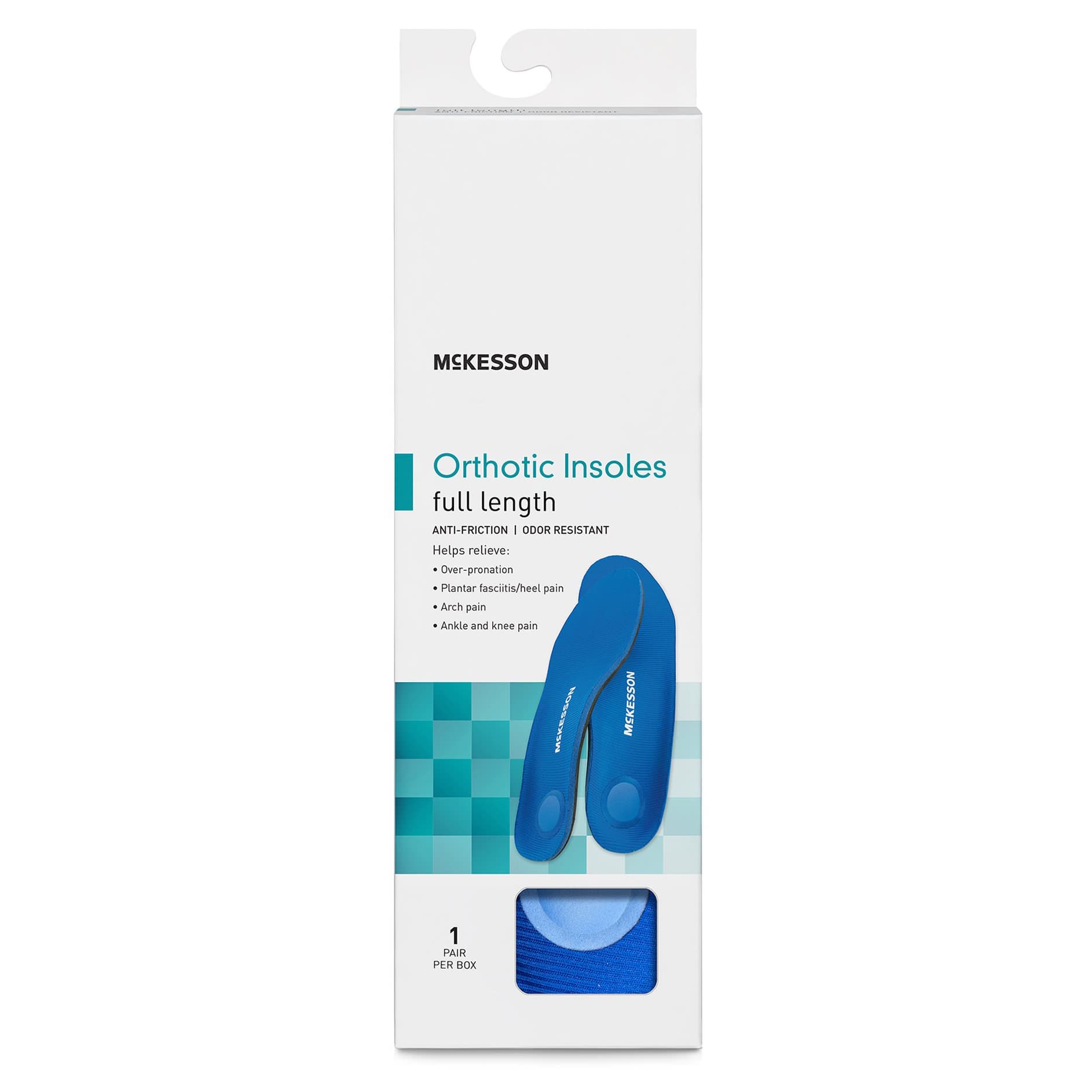 McKesson Full-Length Orthotic Insoles Black-Blue - Image 3