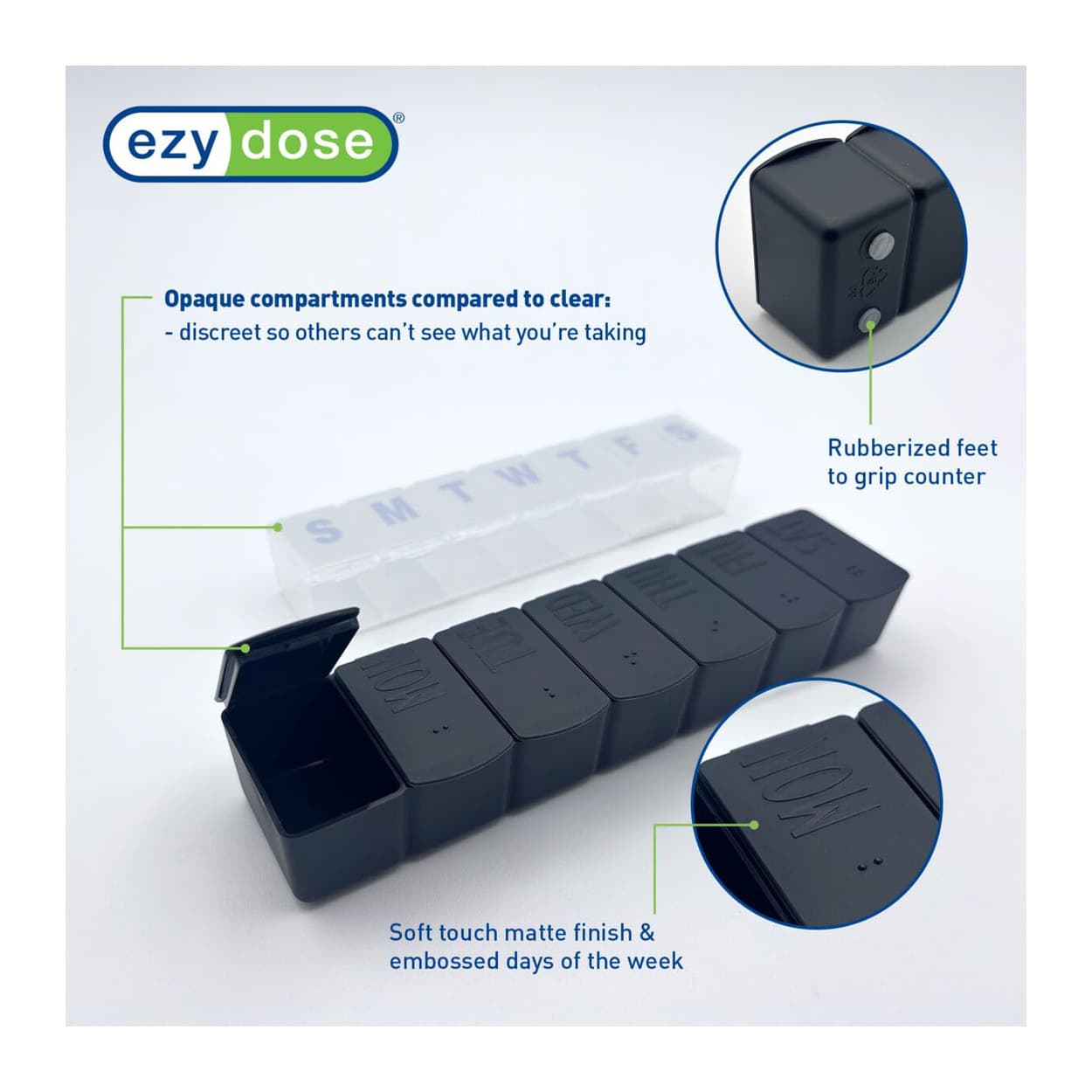 Ezy Dose Weekly Pill Organizer, Matte Embossed - Image 2