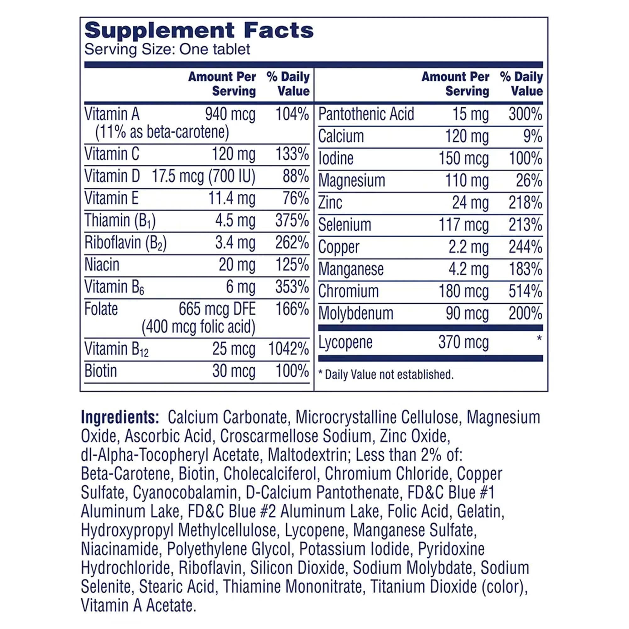 One-A-Day Mens 50+ Healthy Advantage Multivitamin Supplement Tablet - Image 3