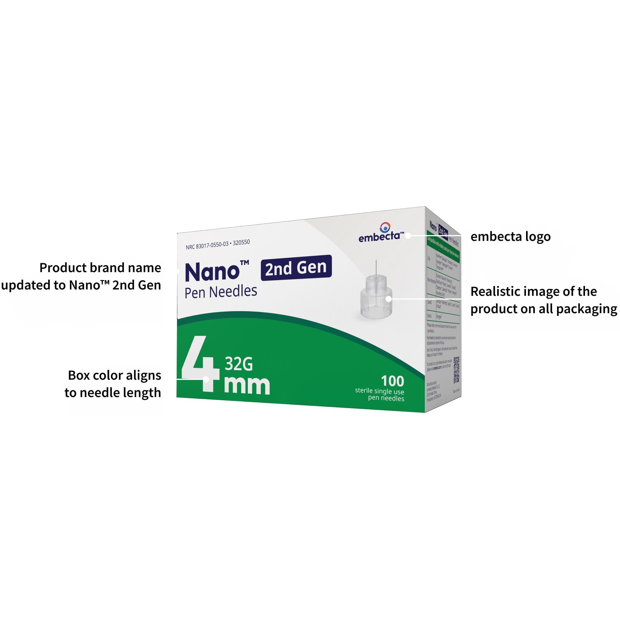 Embecta Nano 2nd Gen Standard Insulin Pen Needle, 32 Gauge, 4 mm - Image 11