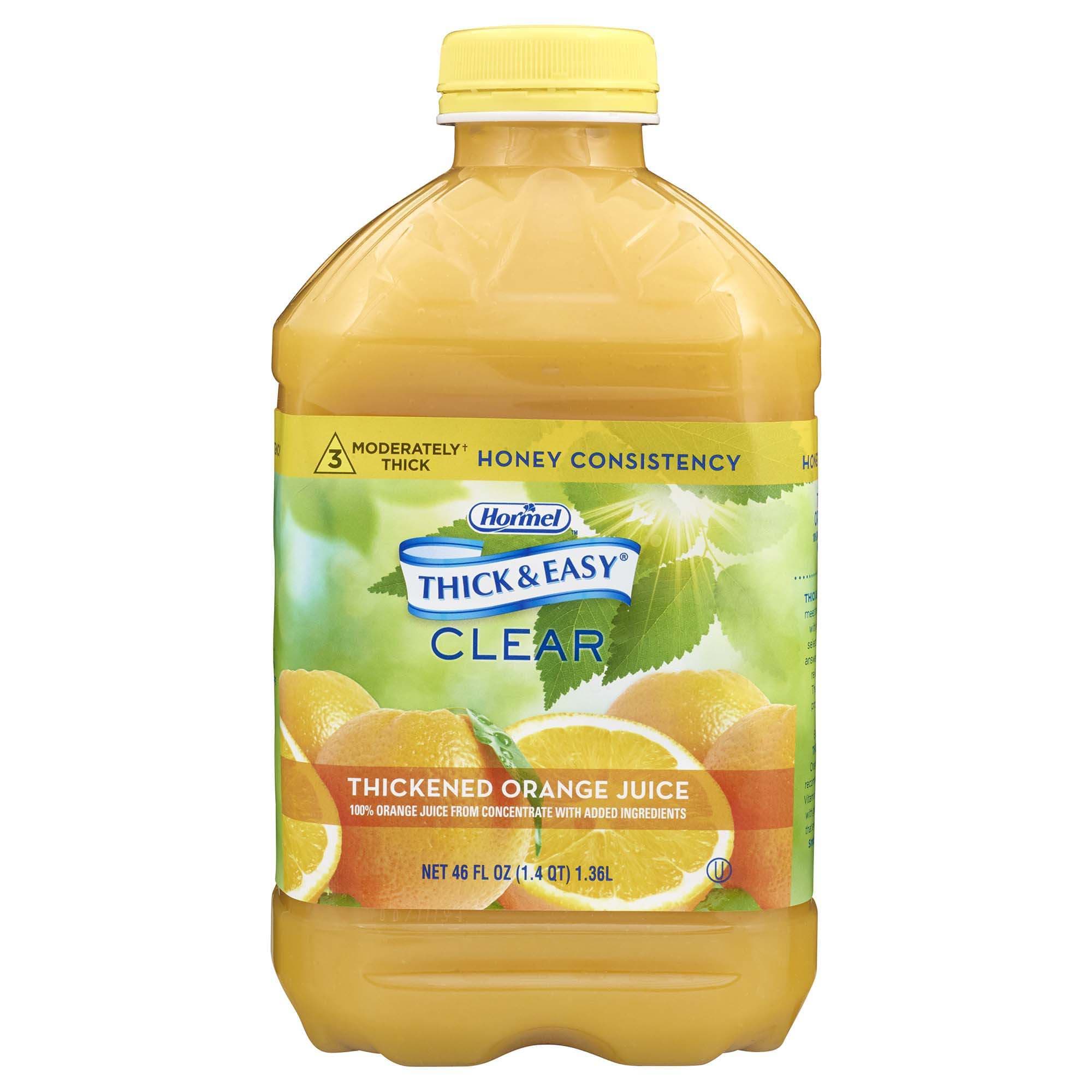 Thick and Easy Clear Honey Consistency Thickened Beverage, Orange Juice, 46 oz - Case of 6 - Image 1