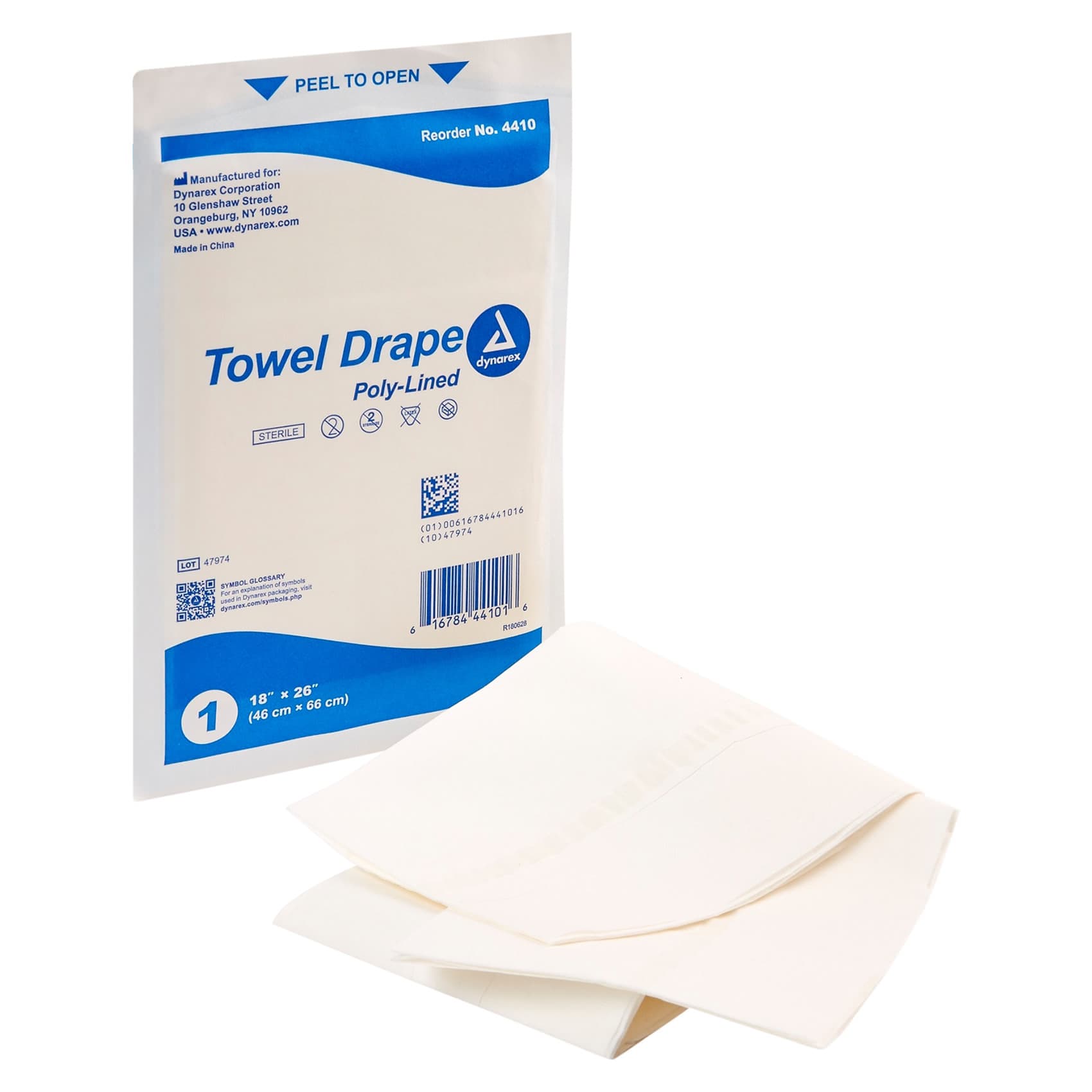 Dynarex Disposable Towel Drapes, Plain, Sterile - Box of 50 - Image 1