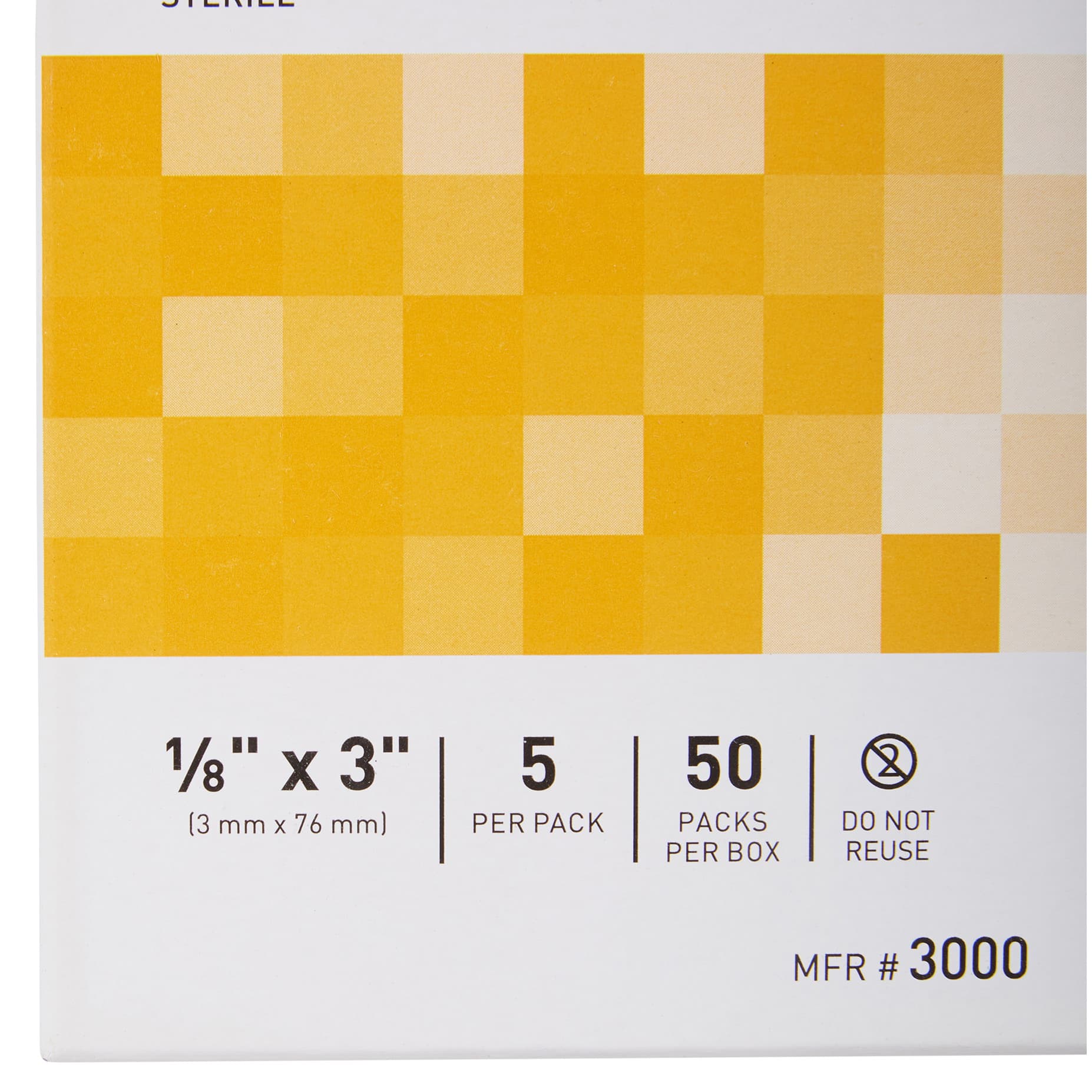 McKesson Skin Closure Strip Sterile, Tan, Flexible Strip, 1/8 x 3 Inch - Box of 50 - Image 1