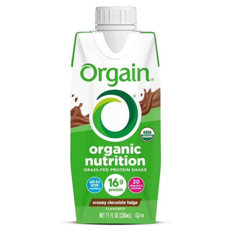 Orgain Organic Nutritional Shake, Creamy Chocolate Fudge, 11 oz - Case of 12 - Image 1