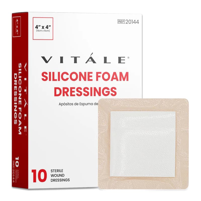 Cellera Vitale Silicone Foam Dressings, 4 Inch x 4 Inch - Box of 10 - Image 1