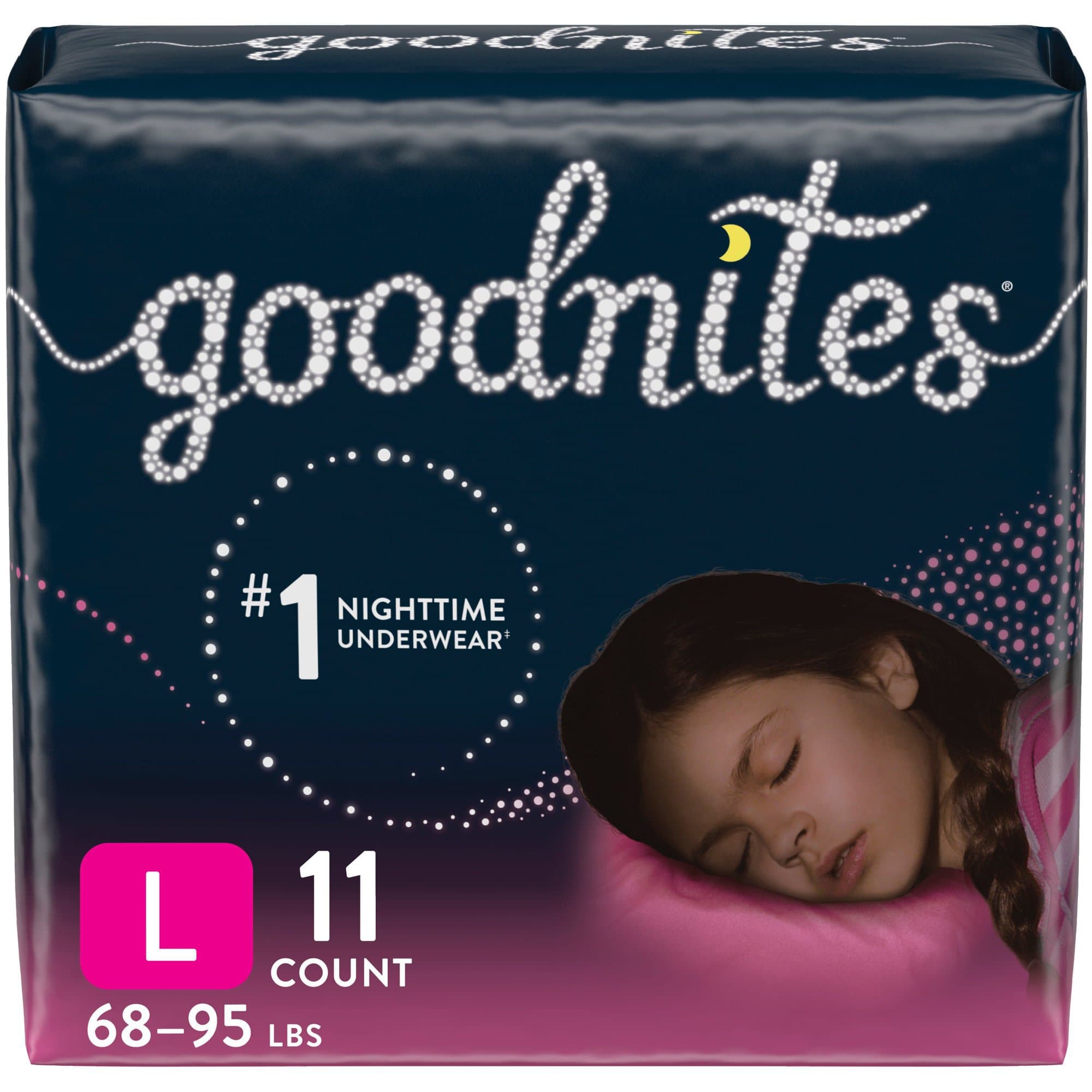 Goodnites Nighttime Underwear For Girls, Large - Package of 11 - Image 1