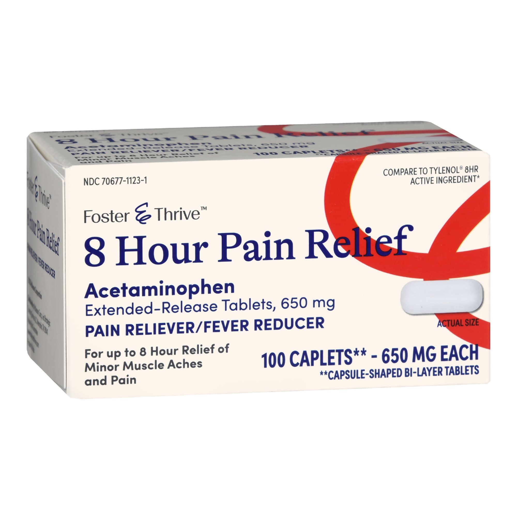 Foster & Thrive 8 hours Pain Relief 650 mg Strength Acetaminophen Capsule - Bottle of 100
