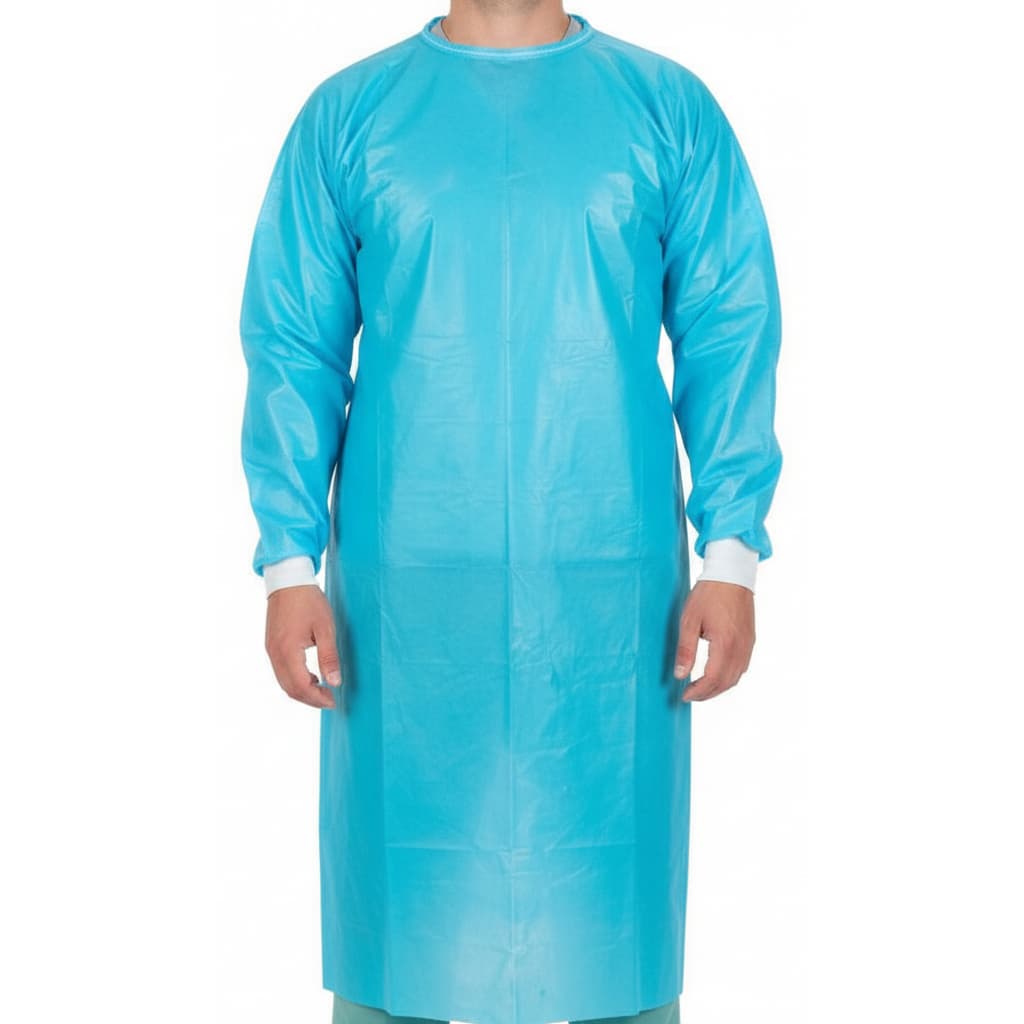 Cardinal Health Impervious Plastic Film Protective Procedure Gown - Case of 75 - Image 2