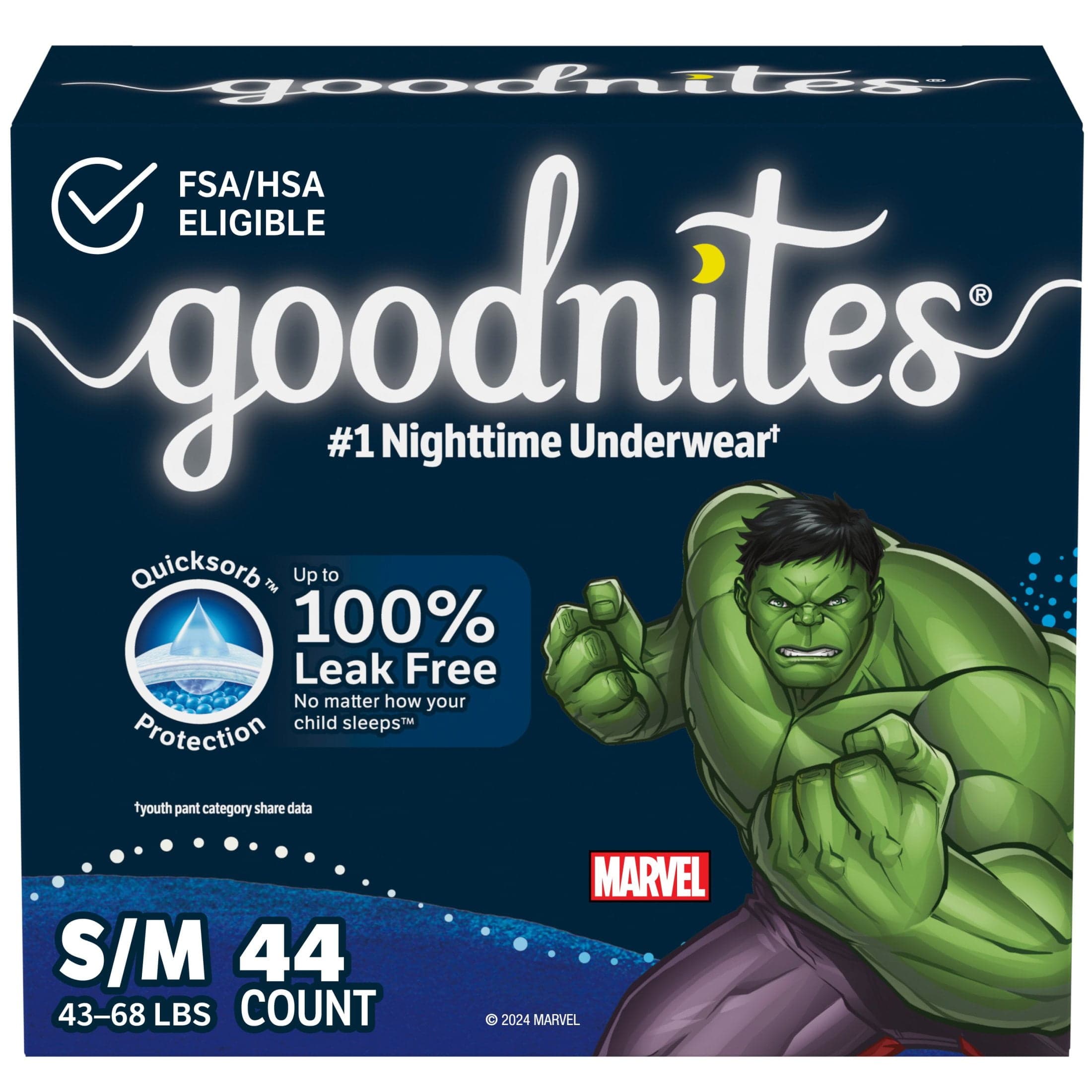 Goodnites Nighttime Underwear For Boys, Small-Medium - Box of 44 - Image 1