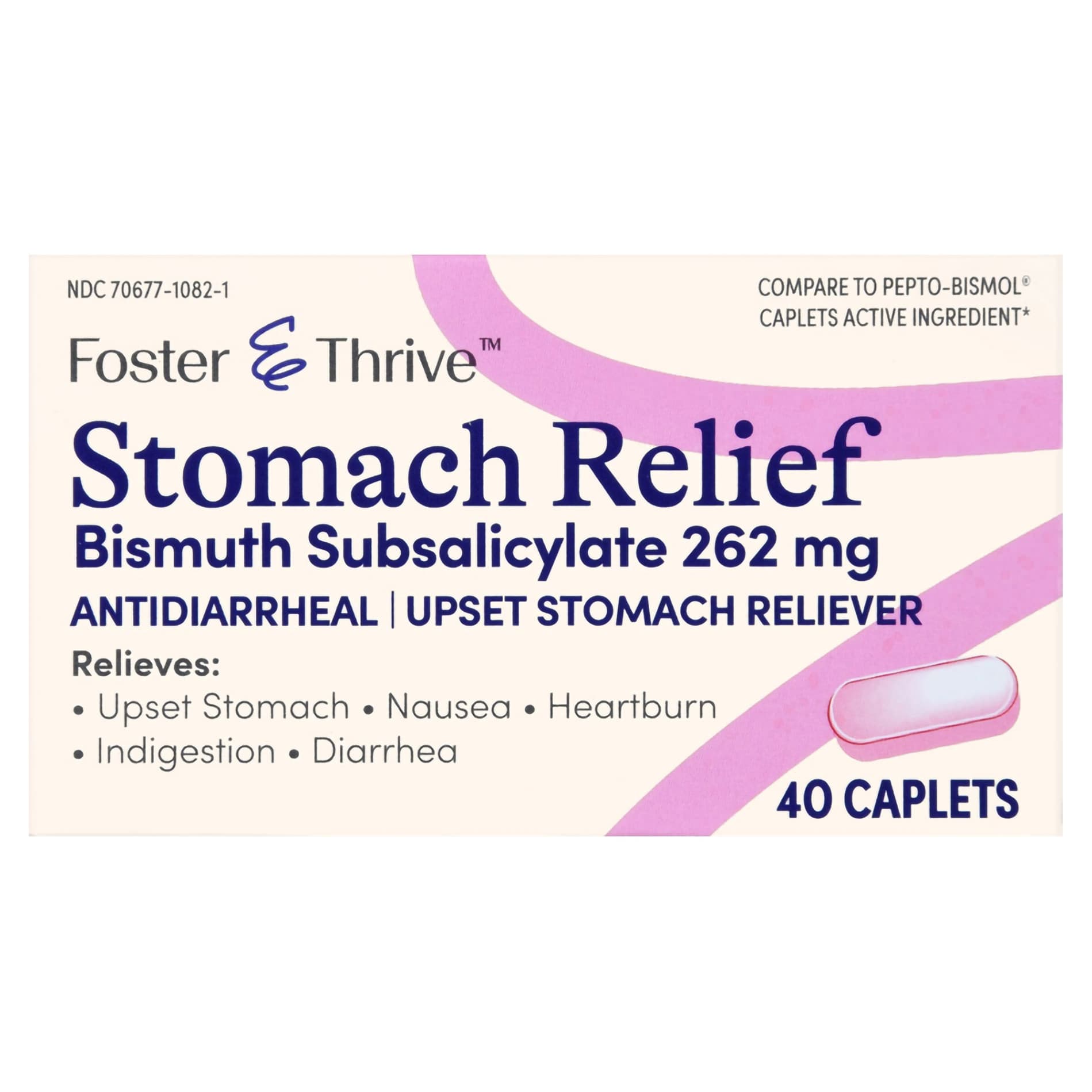 Foster & Thrive Bismuth Subsalicylate Anti-Diarrheal Caplet - 262 mg