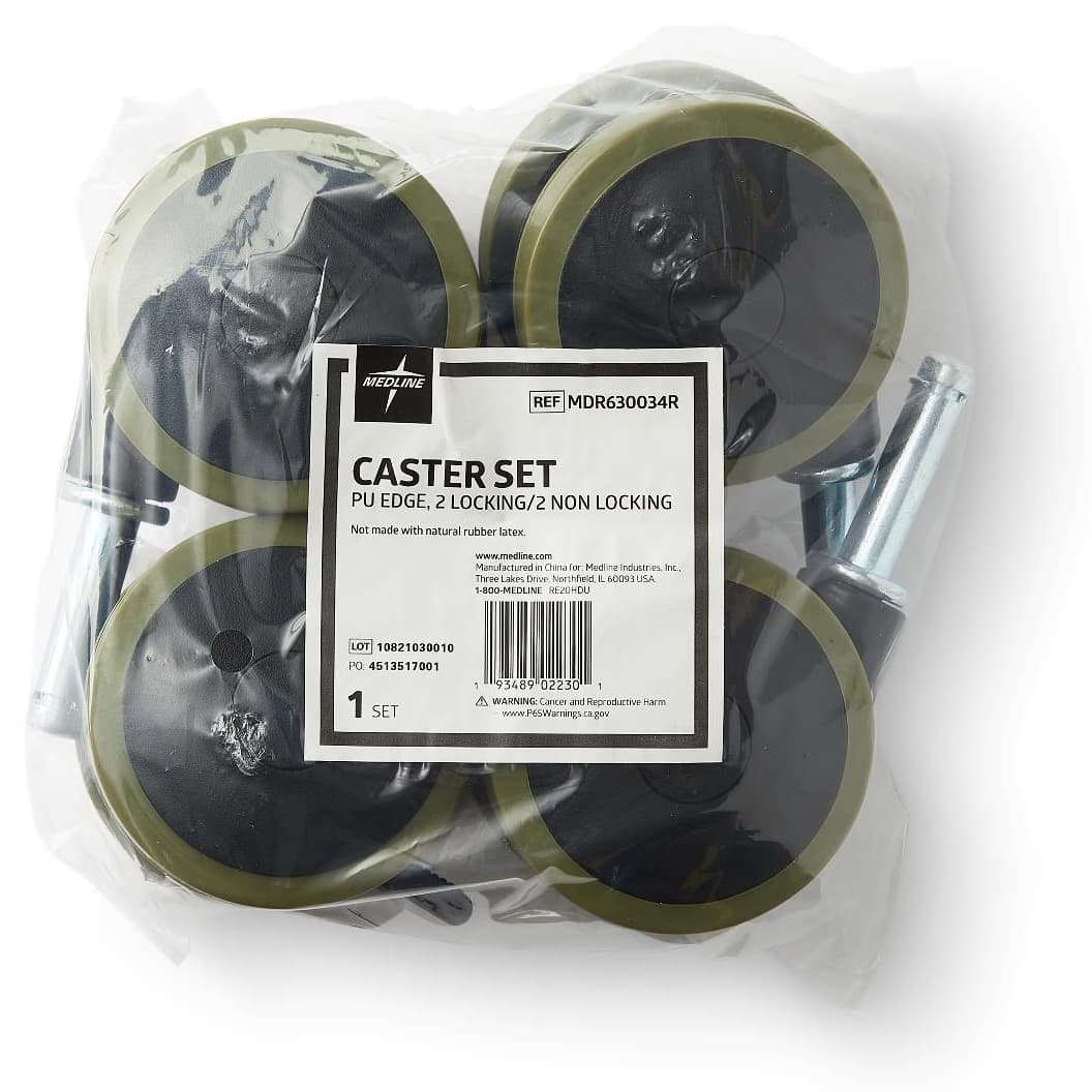 Medline Rubber Edge 4 Caster Set for Homecare Beds - Image 3