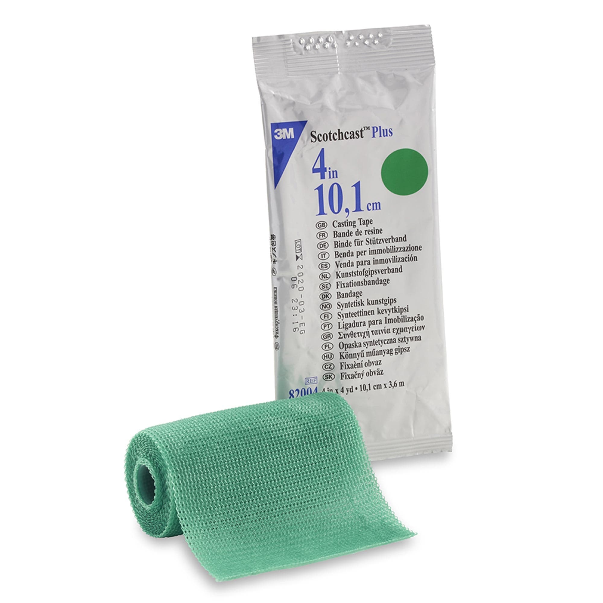 3M Scotchcast Plus Cast Tape, 4 Inch X 4 Yard, Green - Case of 10 - Image 1