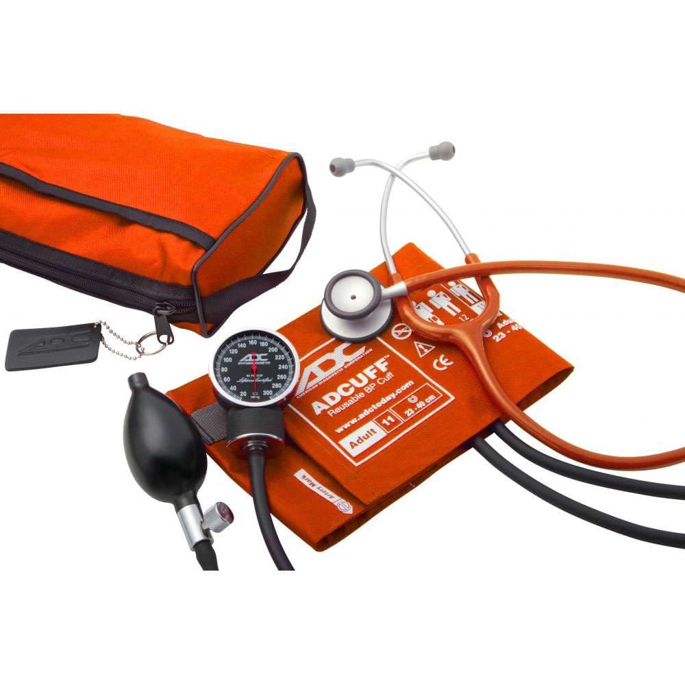 ADC Pro's Combo V Pocket Aneroid & Scope Kit, Adult Only, Orange - Image 1