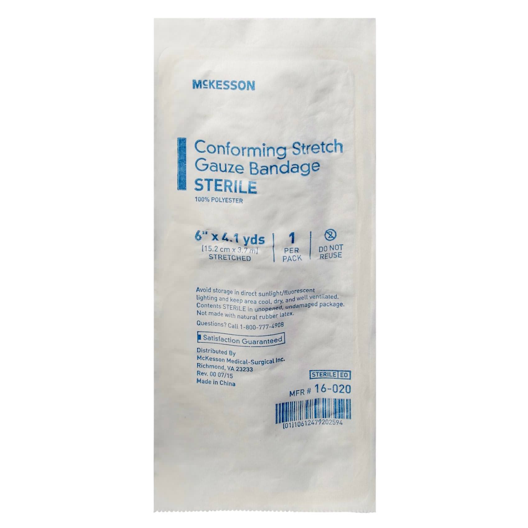 McKesson Conforming Stretch Sterile Gauze Bandage, 6 Inch x 4-1/10 Yard - Each - Image 1