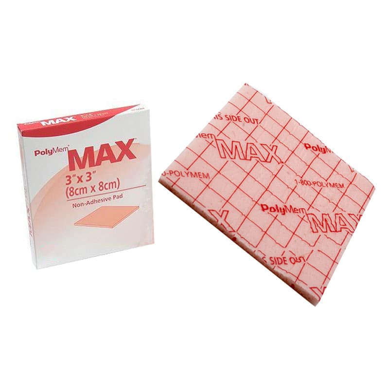 PolyMem MAX Non-Adhesive Foam Pad Dressing, 3 x 3 Inch - Each - Image 1