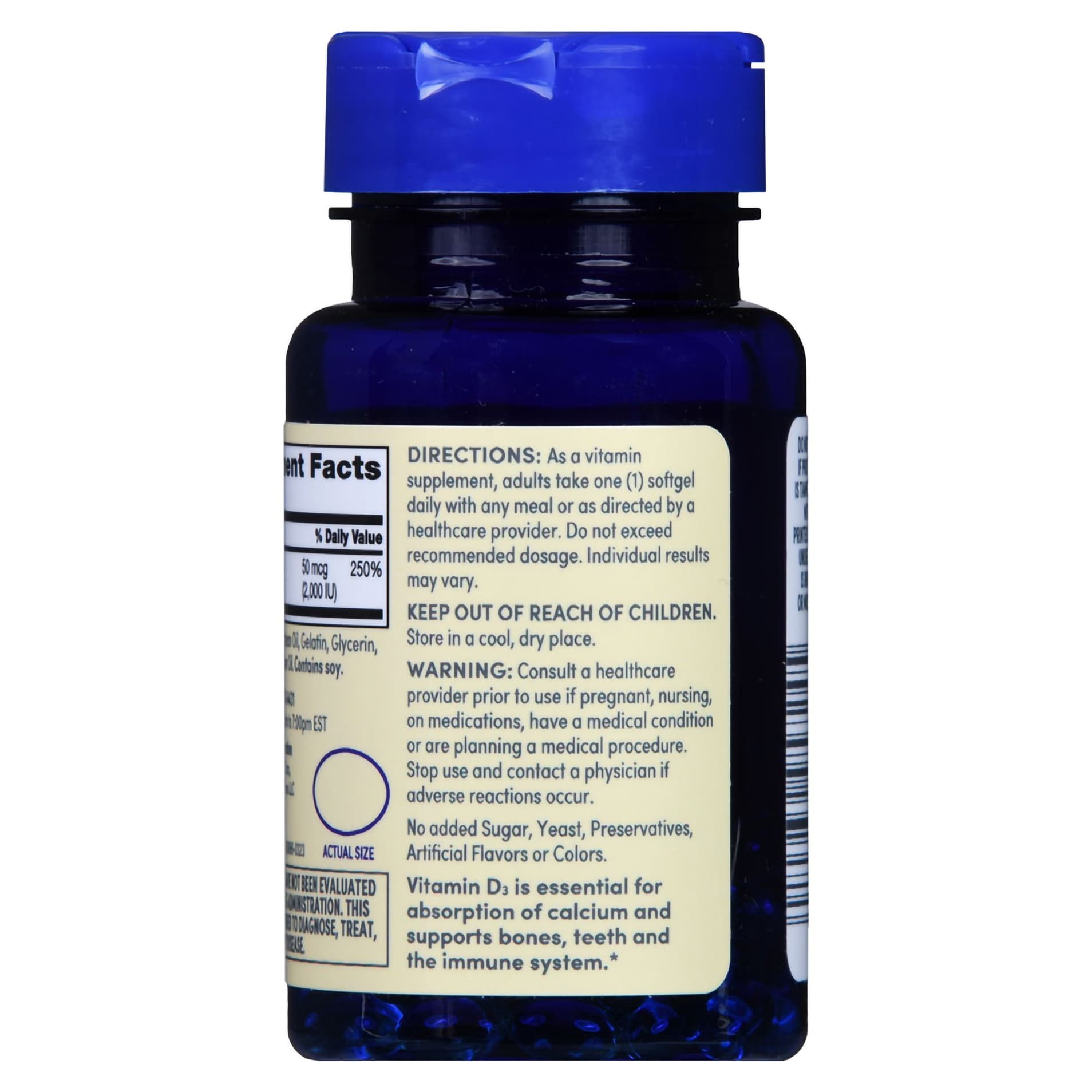 Foster & Thrive Vitamin D3 50 mcg (2000 IU) Rapid Release Softgels - Image 3