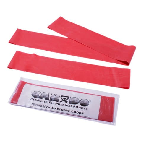 CanDo Band Exercise Loop Full Body Set, Red, Light - Image 1