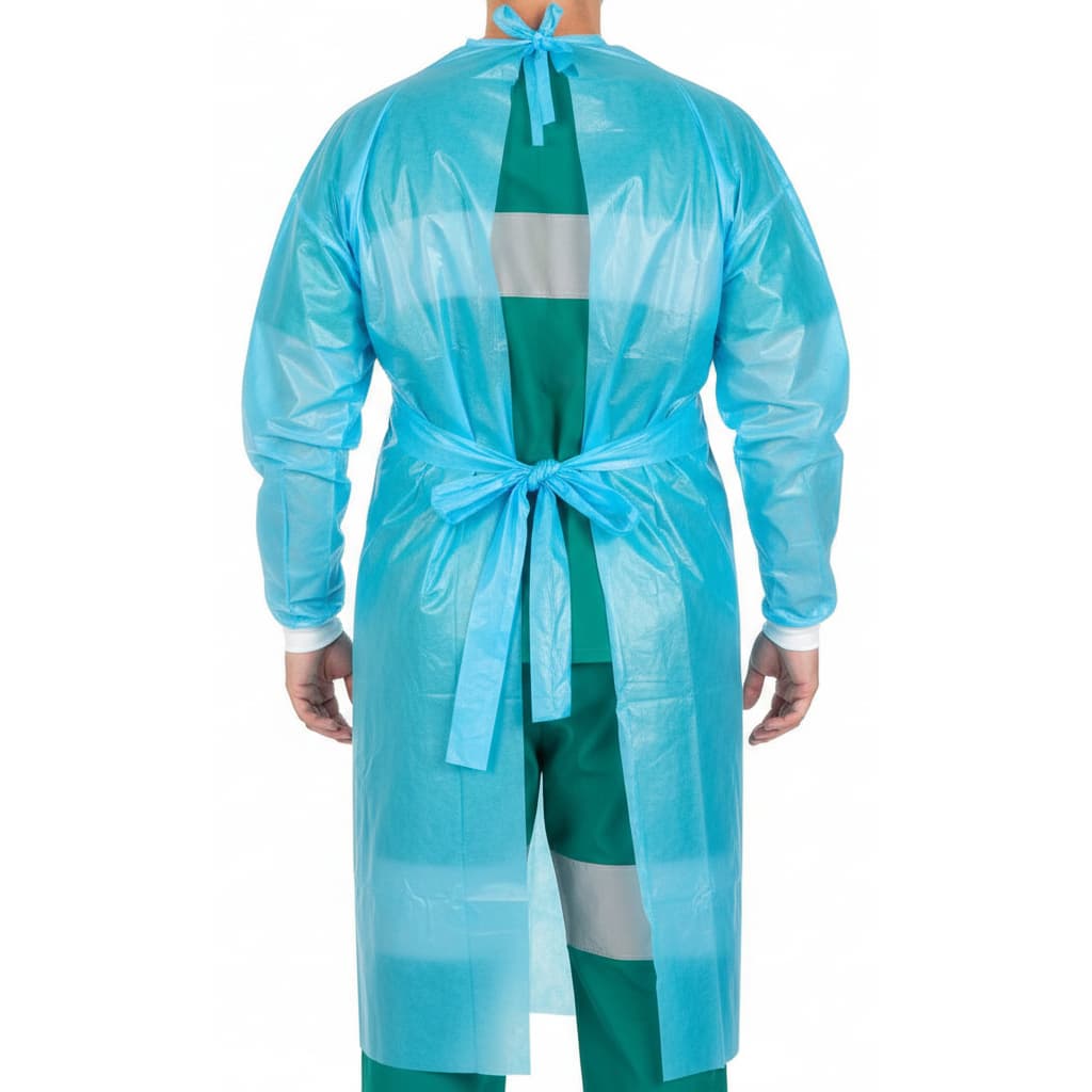 Cardinal Health Impervious Plastic Film Protective Procedure Gown - Case of 75 - Image 1