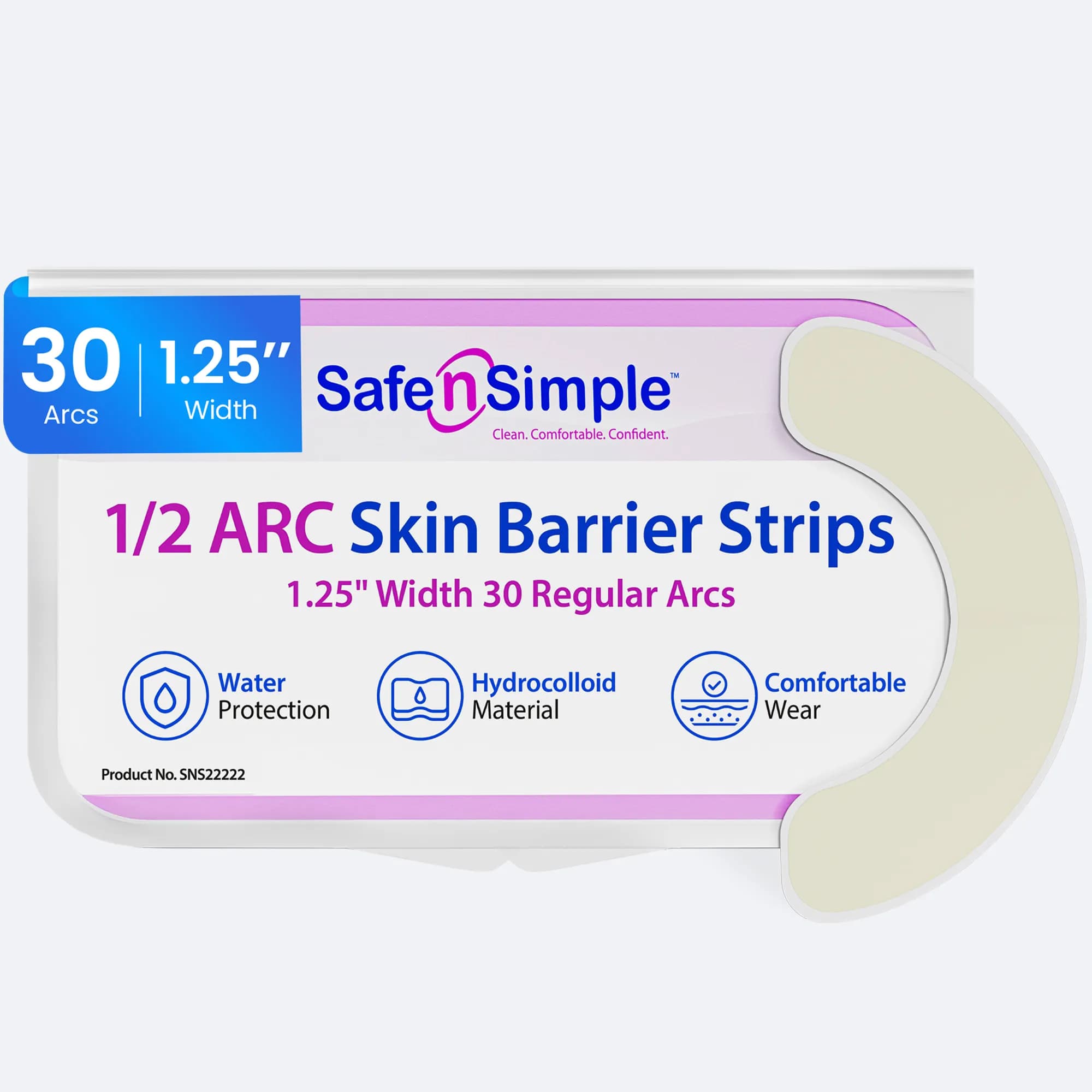 Safe n' Simple Skin Barrier Arc, 1/2 Inch Thick - Case of 480 - Image 1
