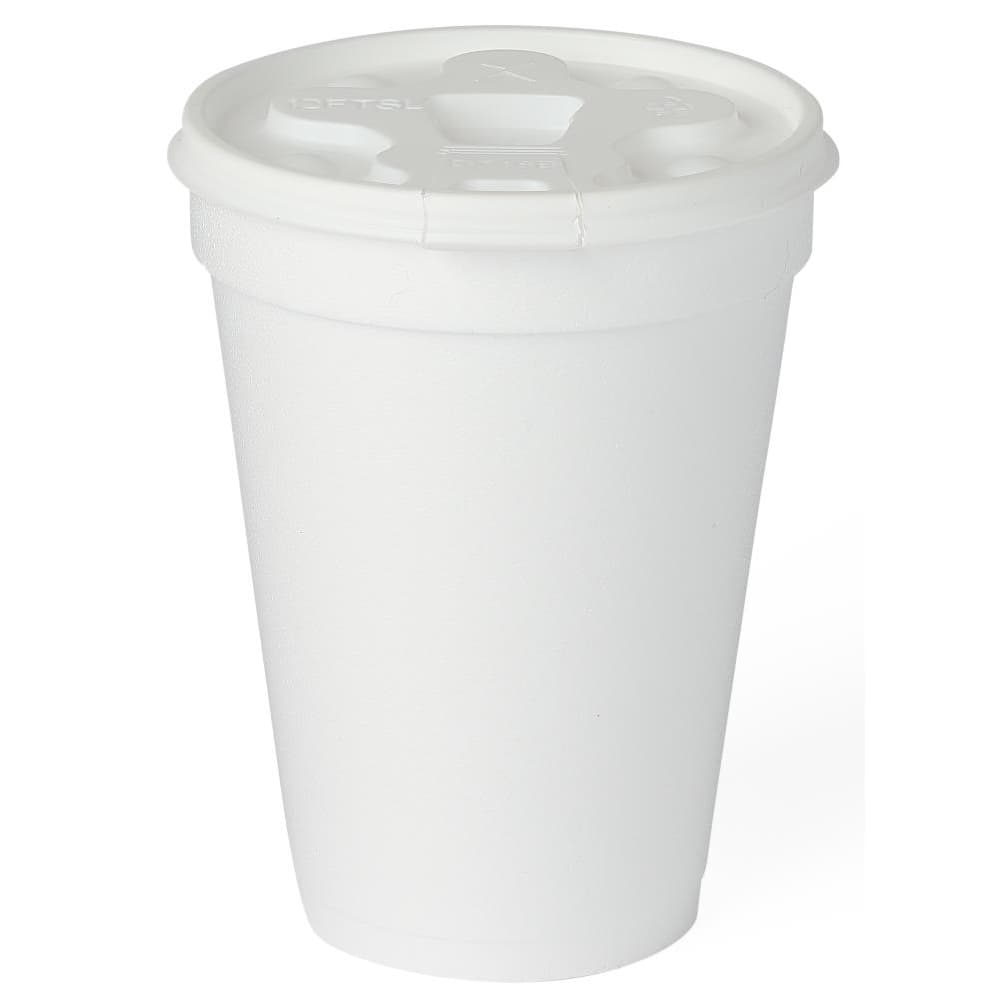 Medline Plastic Translucent Lid with Straw Slot - Image 5