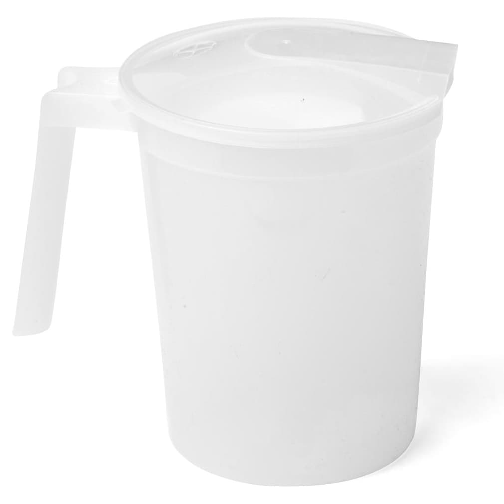 Medline Noninsulated Plastic Pitchers with Handle Lid, 32 oz - Case of 100 - Image 1