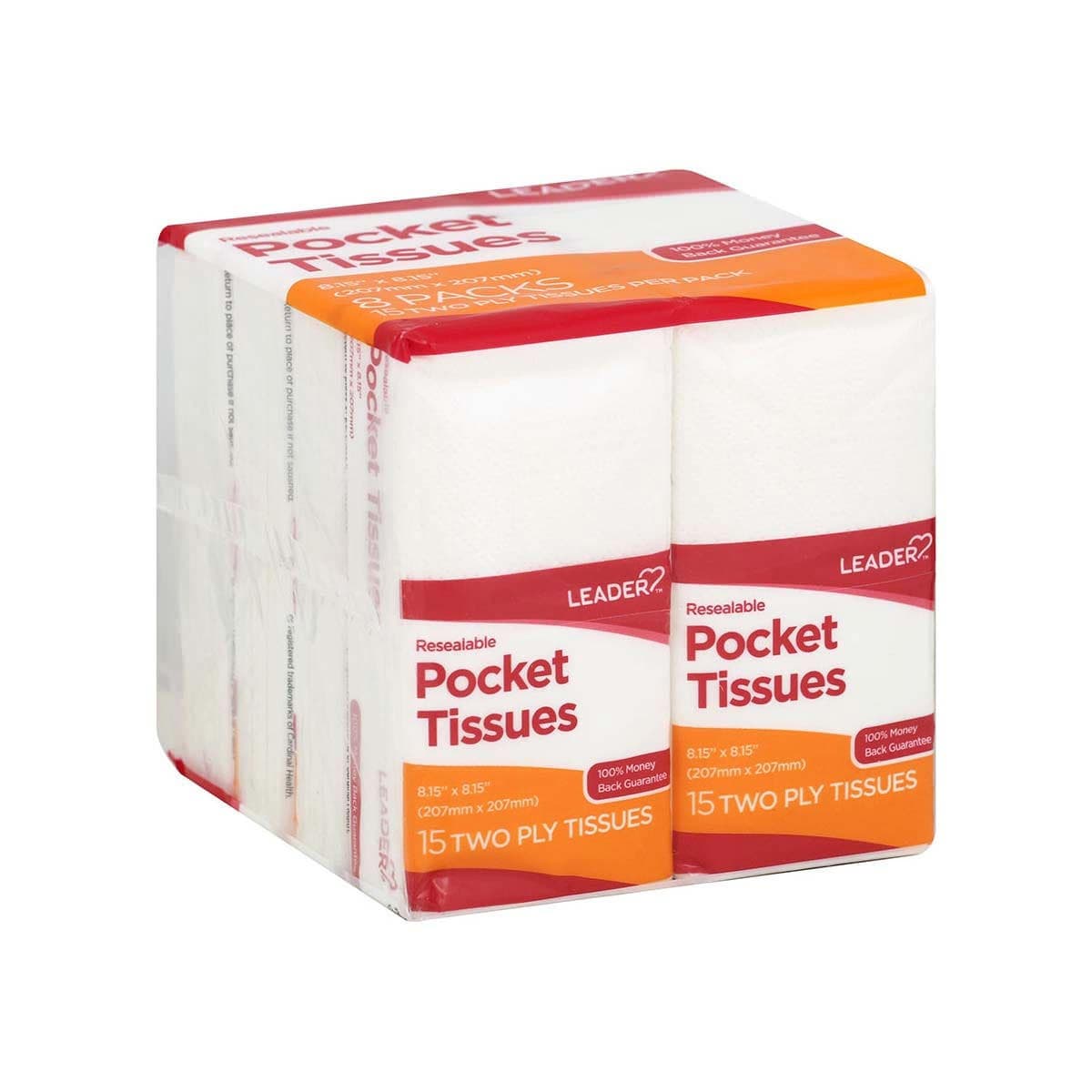 Leader Pocket Tissue Resealable Packs, 8 Pack - Package of 1 - Image 1