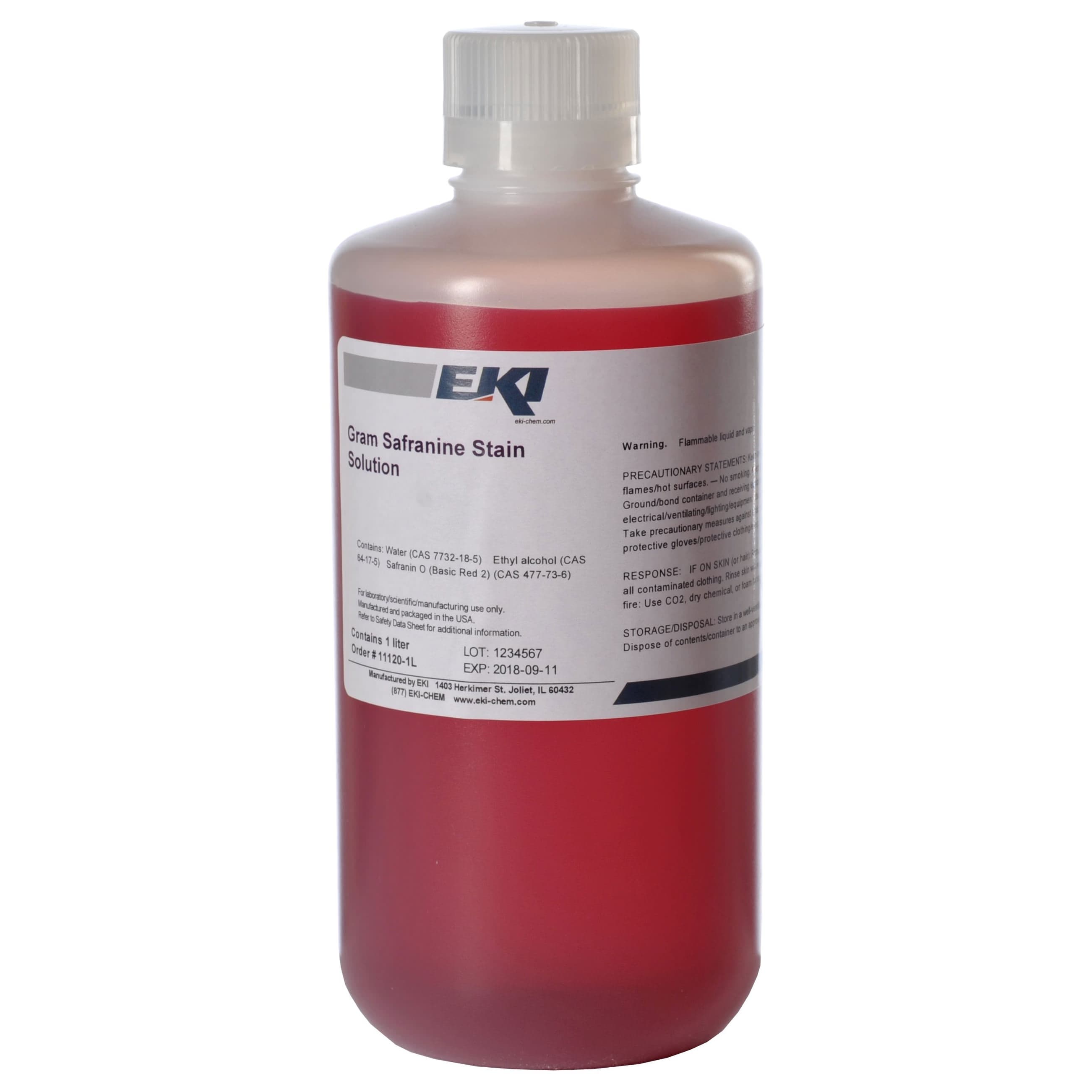 Gram Safranine Stain Solution, 1 Liter - Each - Image 1
