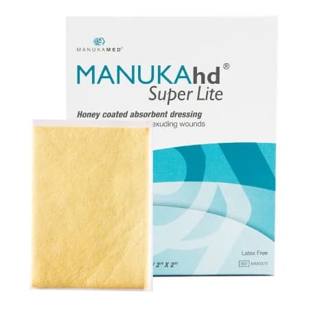 Manukamed Manukahd Super Lite Honey Coated Absorbent Dressing, 2 x 2 Inch - Box of 10 - Image 1
