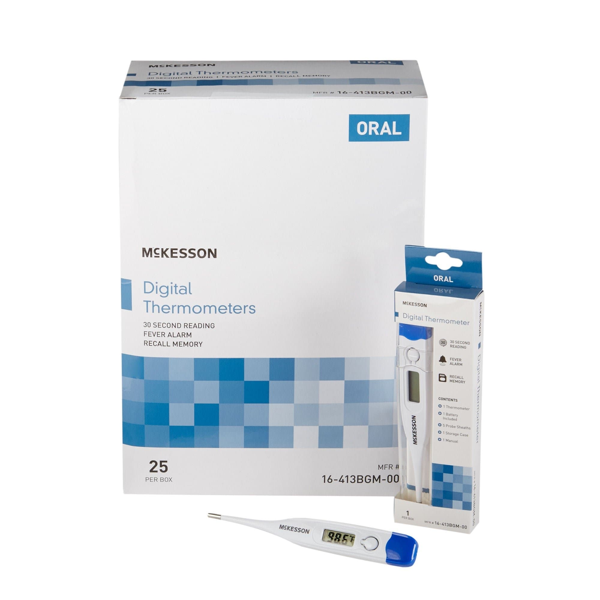 McKesson Oral Probe Digital Thermometer, 30 Second Response - Box of 25 - Image 2