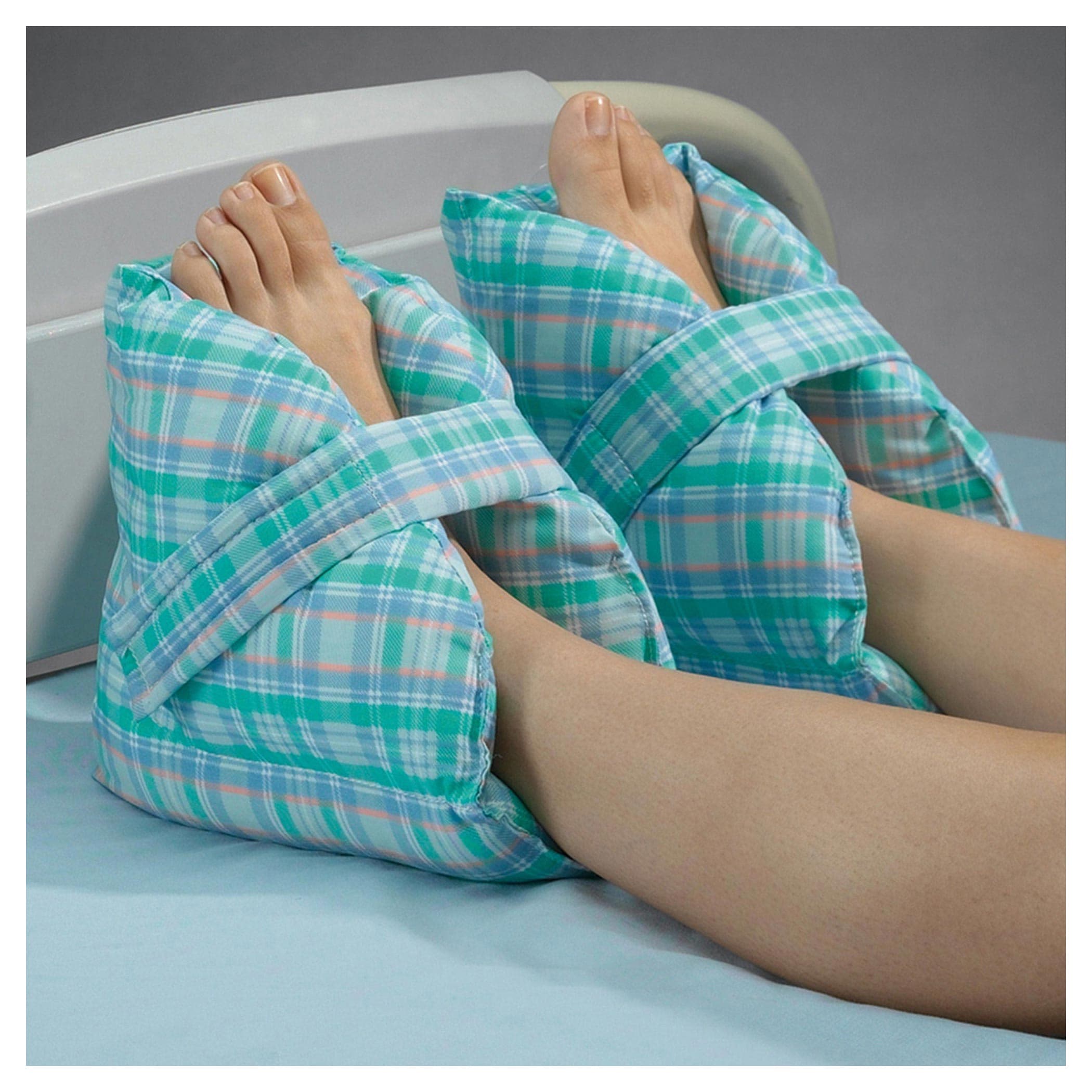 Posey Heel Pillows Pastel Plaid, Washable, Comfortable, 10" L x 9" H - Image 1
