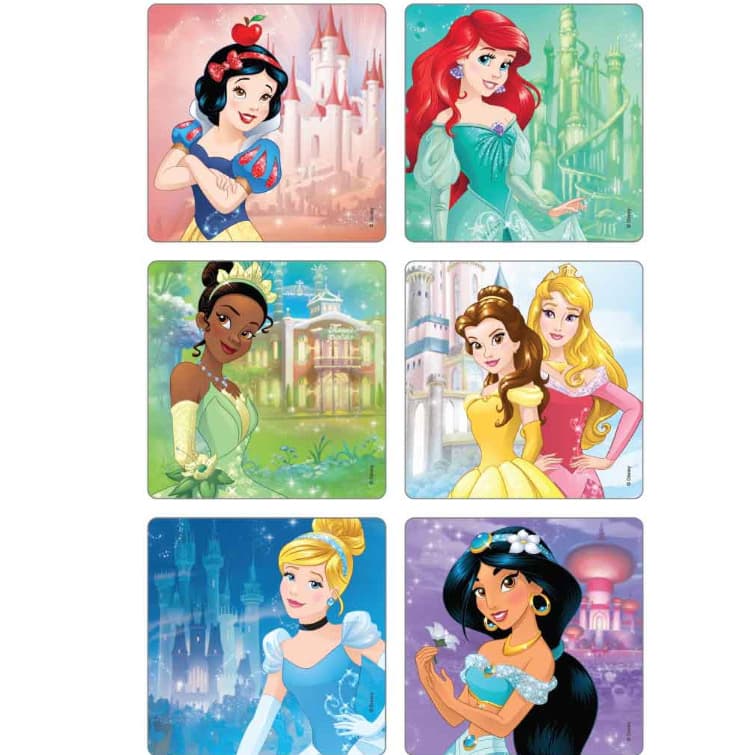 Medibadge 2.5 x 2.5 Inch Disney Stickers, Princesses Castles - Package of 90 - Image 1