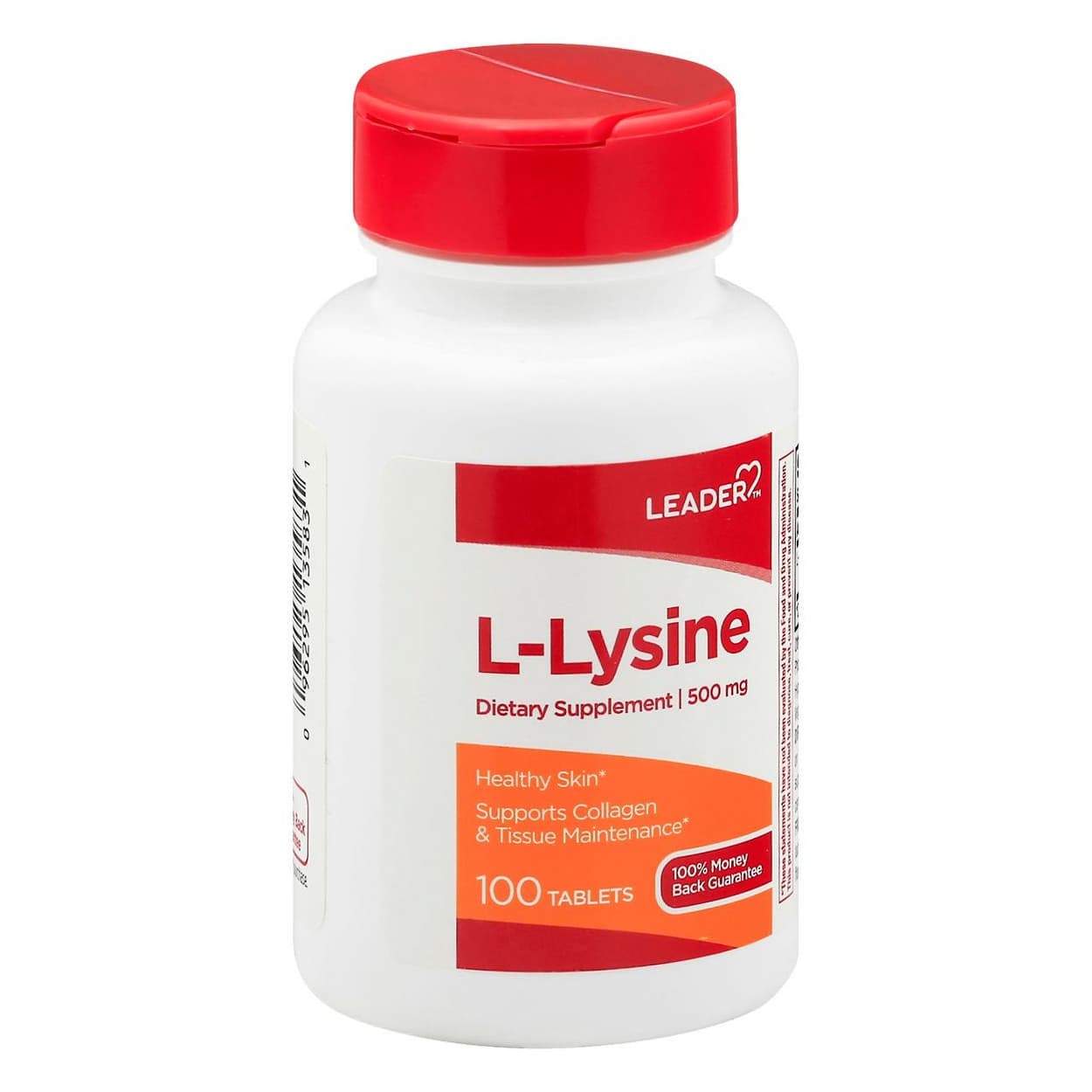 Leader L-Lysine Tablets, 500 mg - Bottle of 100 - Image 1