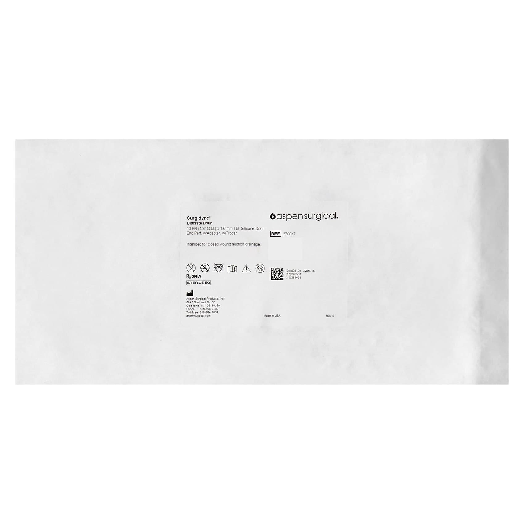 McKesson Brand Wound Drain Tube With Trocar Sterile Perforated Style, 12 Inch, 10 Fr., Round Type - Image 1
