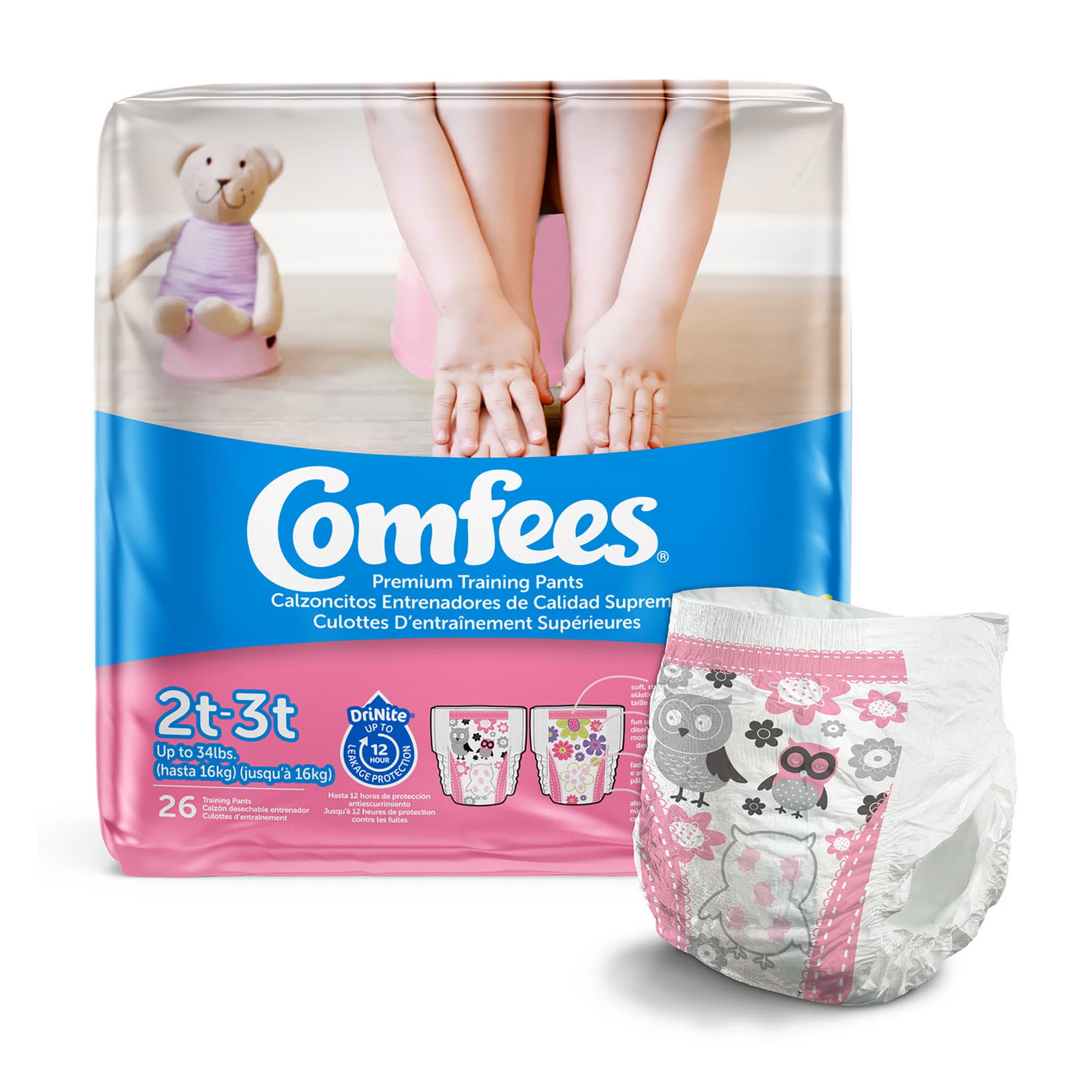 Comfees Training Pants, Female, 2T to 3T - Case of 156 - Image 1