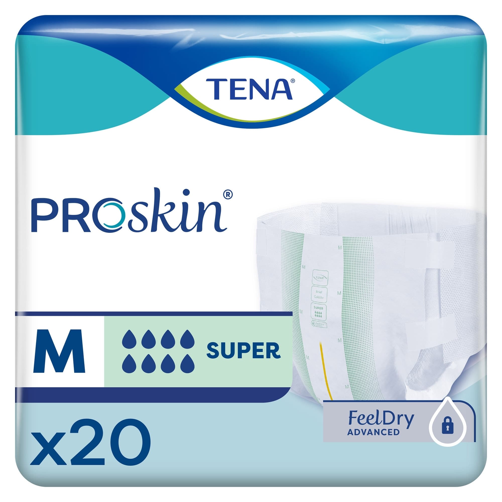 TENA ProSkin Super Unisex Brief Heavy Absorbency, Medium - Case of 80 - Image 1