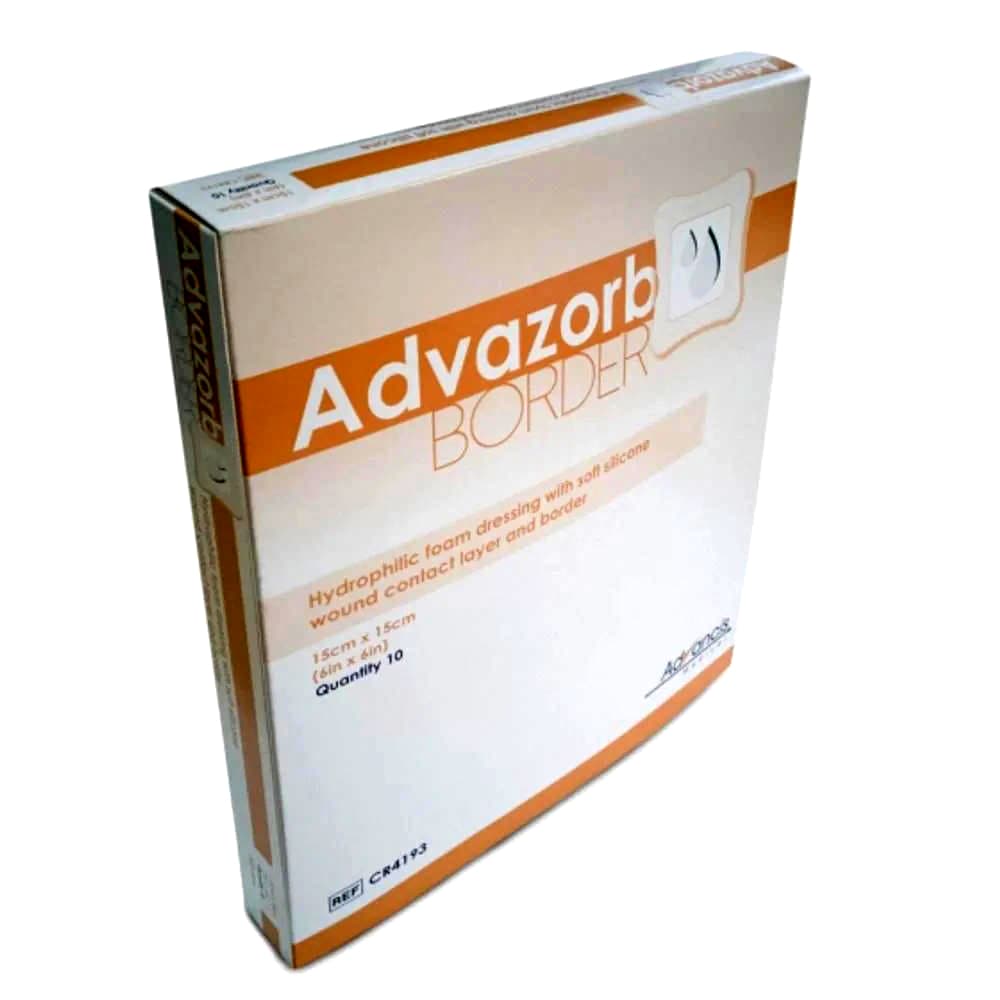 Advazorb Border Hydrophilic foam dressing 6 x 6 Inch - Box of 10 - Image 1