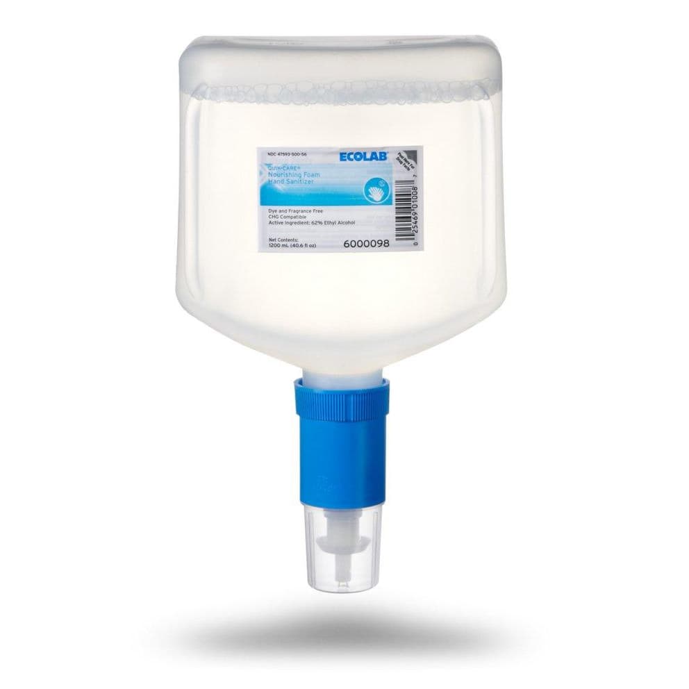 Ecolab Quik-Care Ethyl Alcohol Hand Sanitizer Foaming Dispenser Refill Bottle, 1200 ml - Each - Image 1