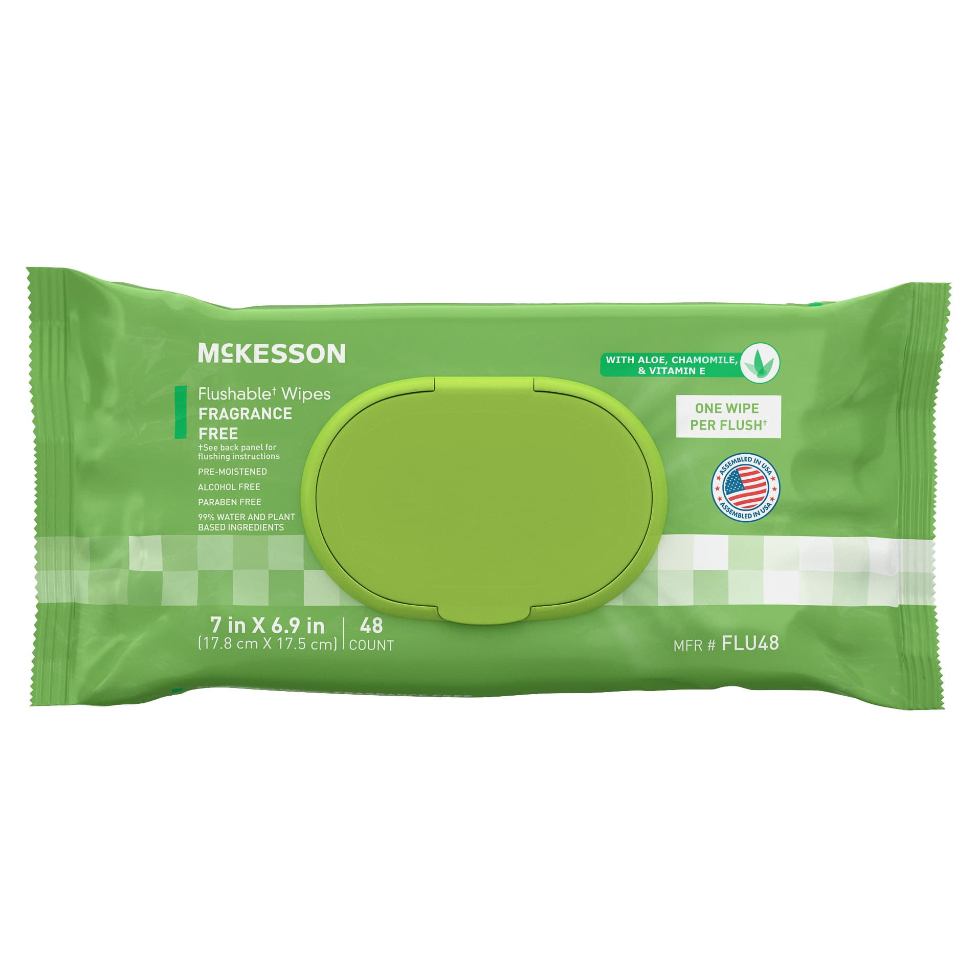 McKesson Soft Pack Flushable Personal Wipe, Unscented - Box of 48 - Image 1