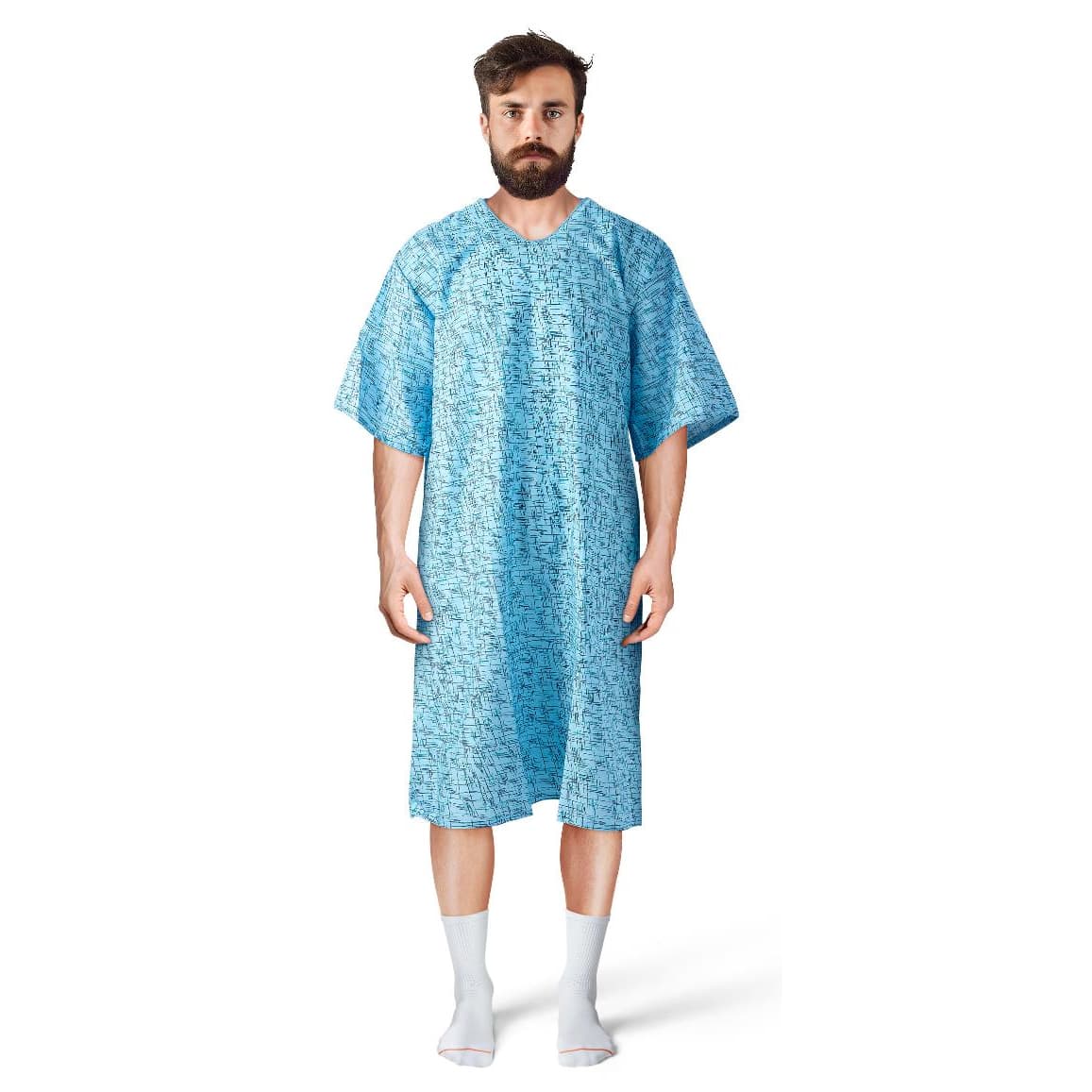 Medline PerforMAX Reusable Patient Gown, Cascade Blue Print - 1 Dozen