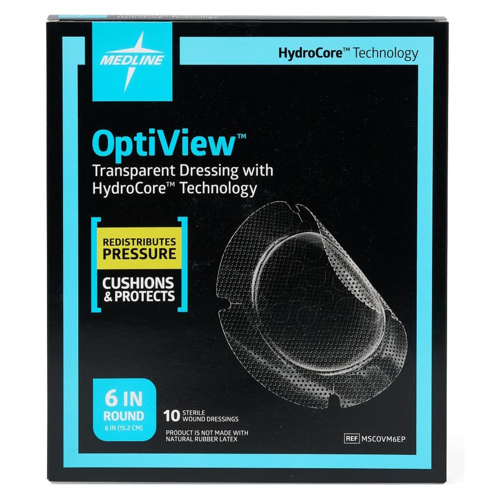 Medline OptiView Transparent HydroCore Wound Dressing, 6 x 6 Inch - Case of 50 - Image 1