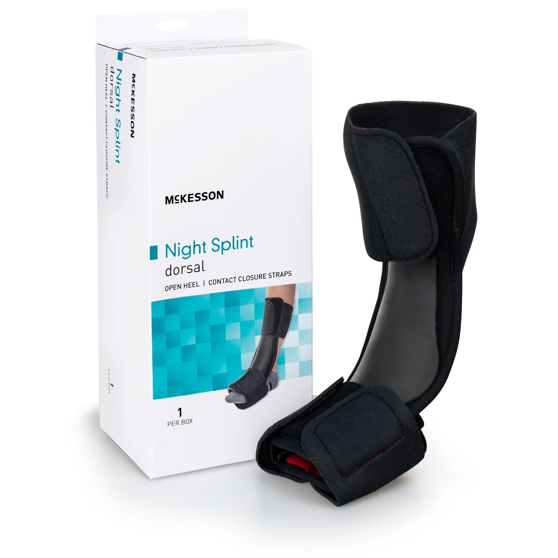 McKesson Dorsal Night Splint Hook and Loop Closure Black